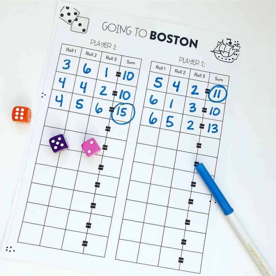 Addition Dice Games For 1st And 2nd Grade Susan Jones Teaching