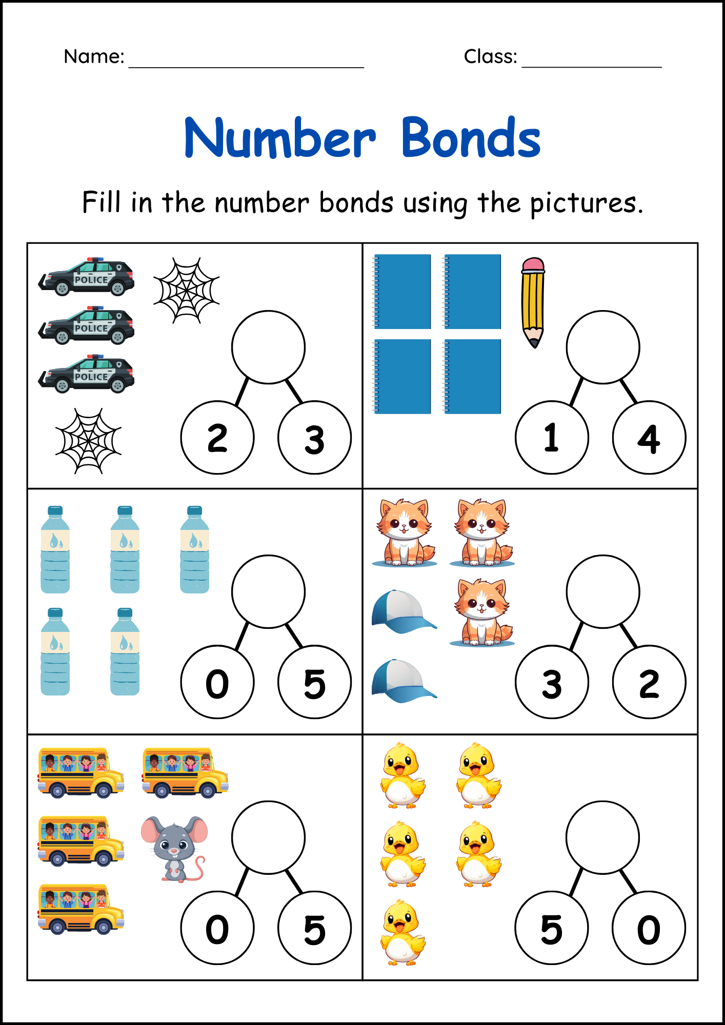 Addition Number Bonds To 5 And To 10 Worksheets Missing Parts Missing Whole Made By Teachers