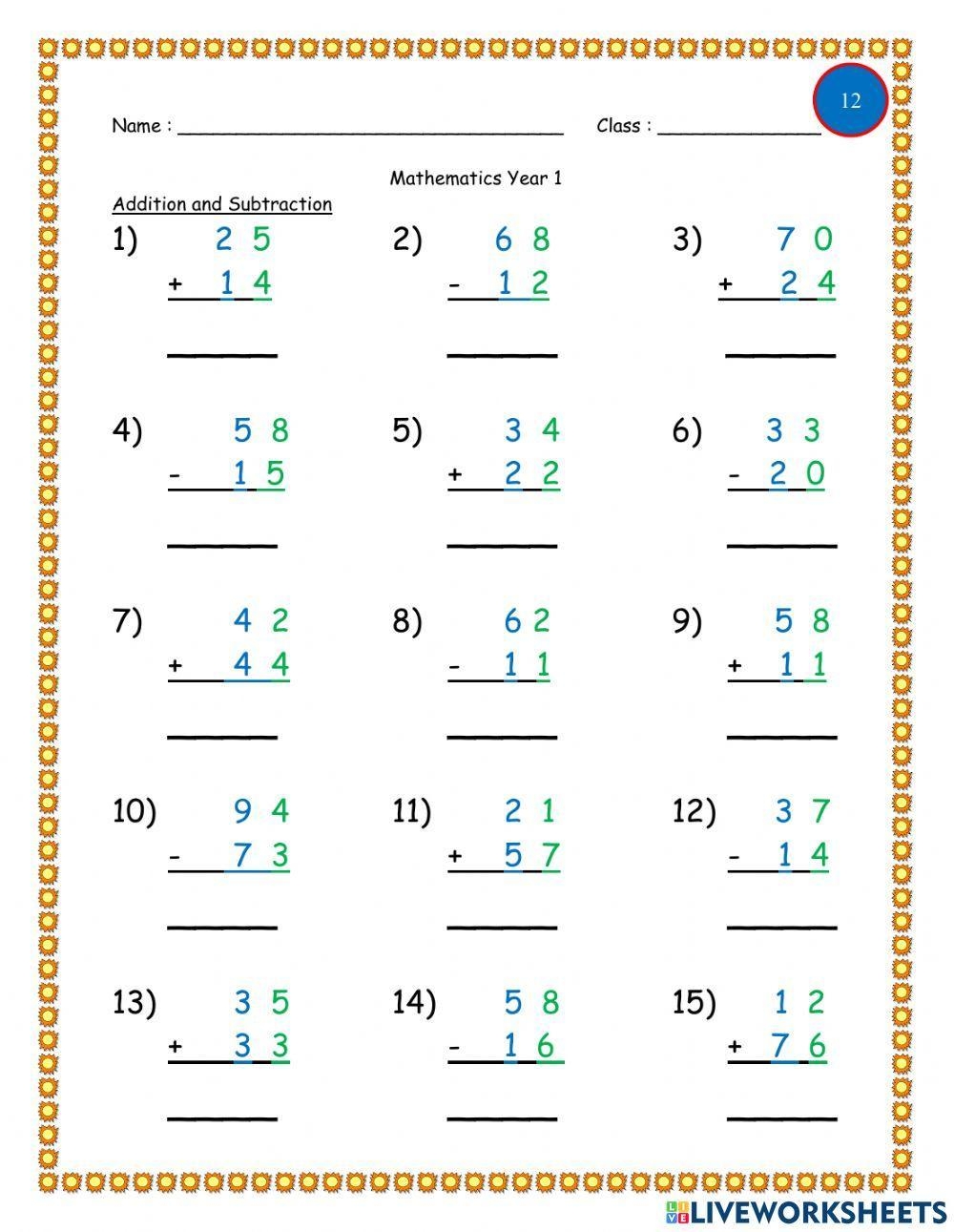 math addition and subtraction worksheets math addition and subtraction worksheets