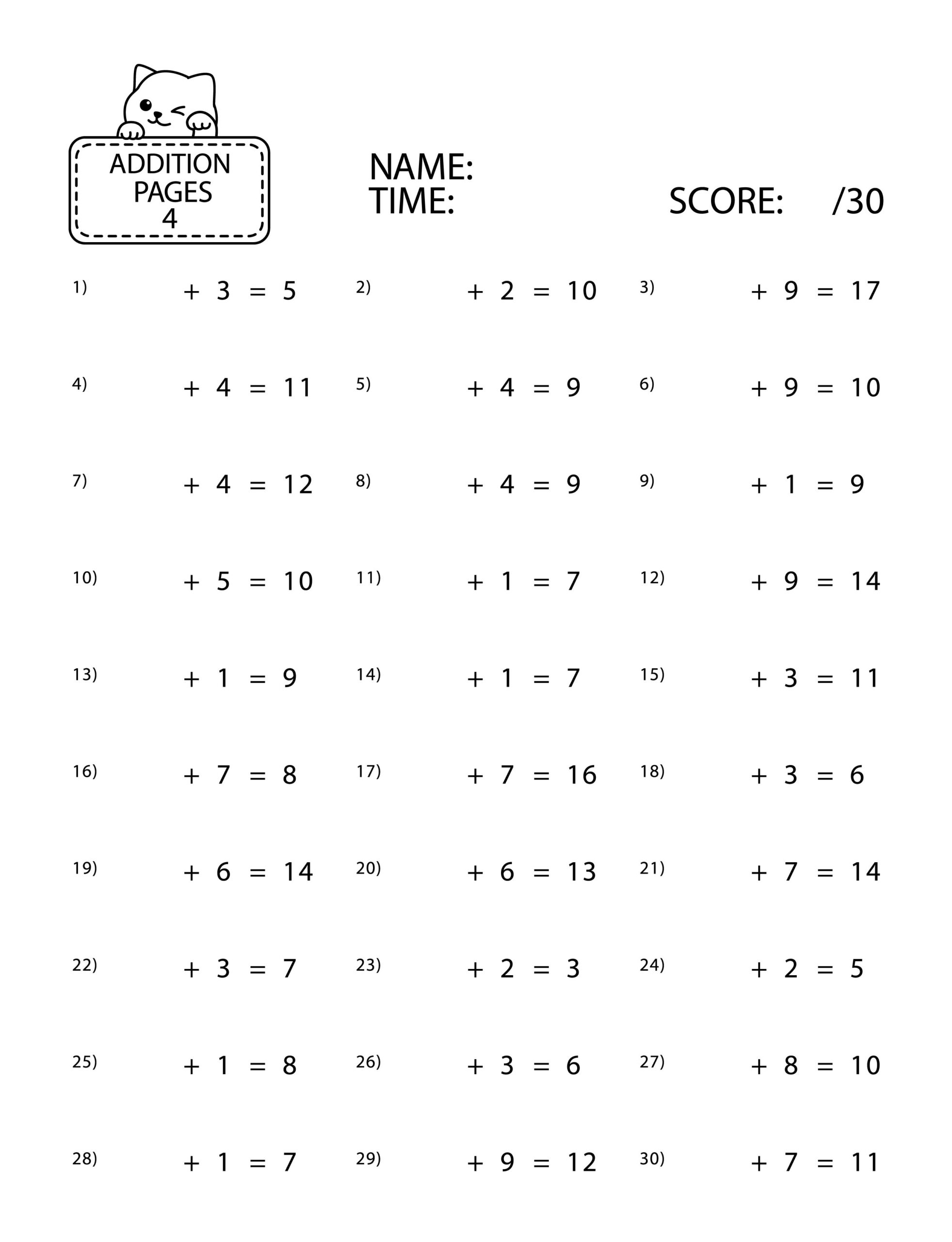 Addition Subtraction Math Worksheet Made By Teachers