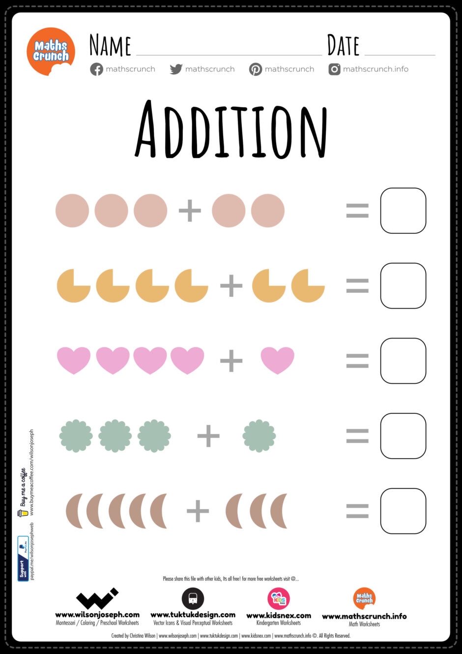 Addition Worksheet For Kindergarten Free Printable PDF Addition Worksheet For Kindergarten Free Printable PDF
