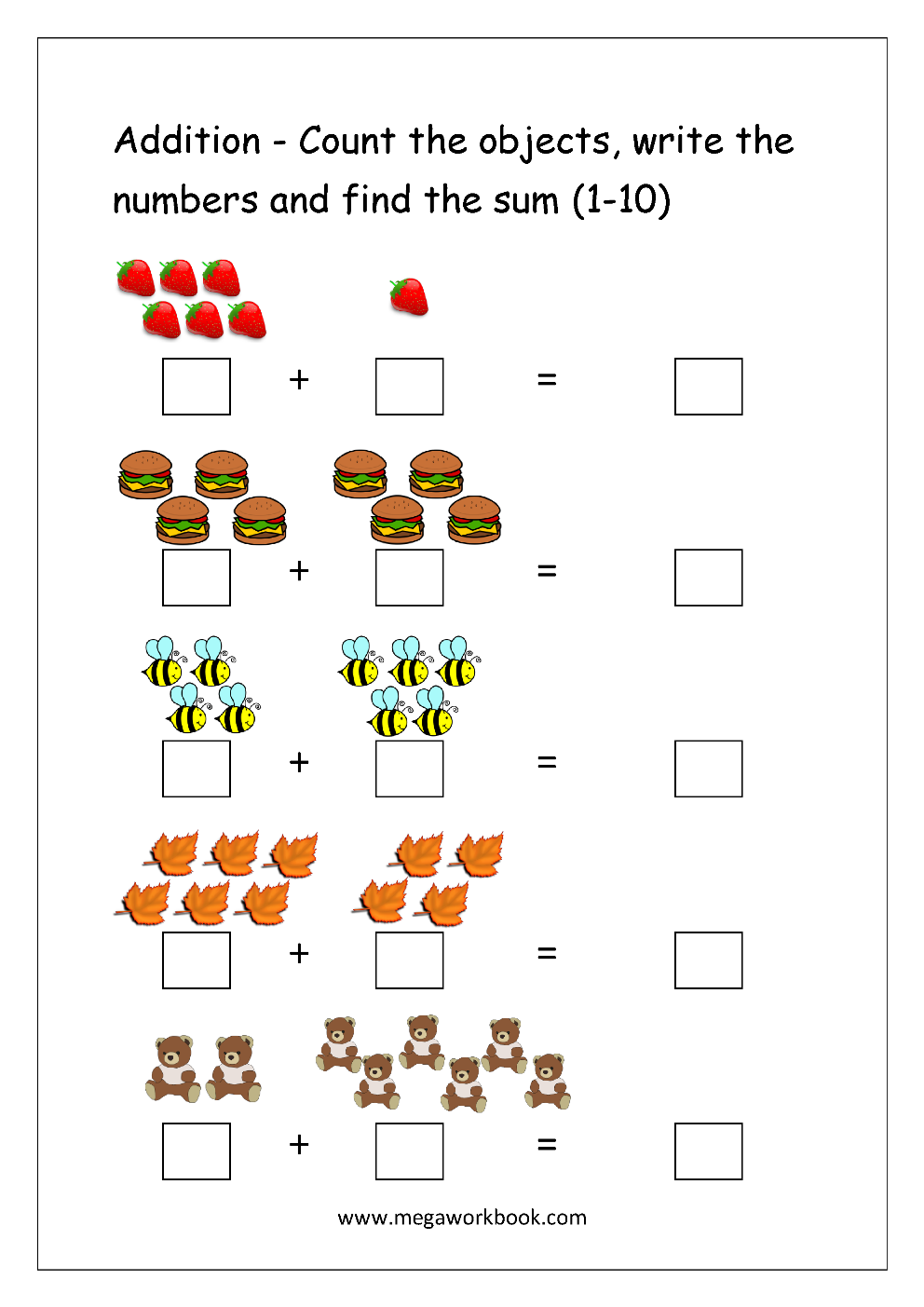 addition for preschool worksheets addition for preschool worksheets