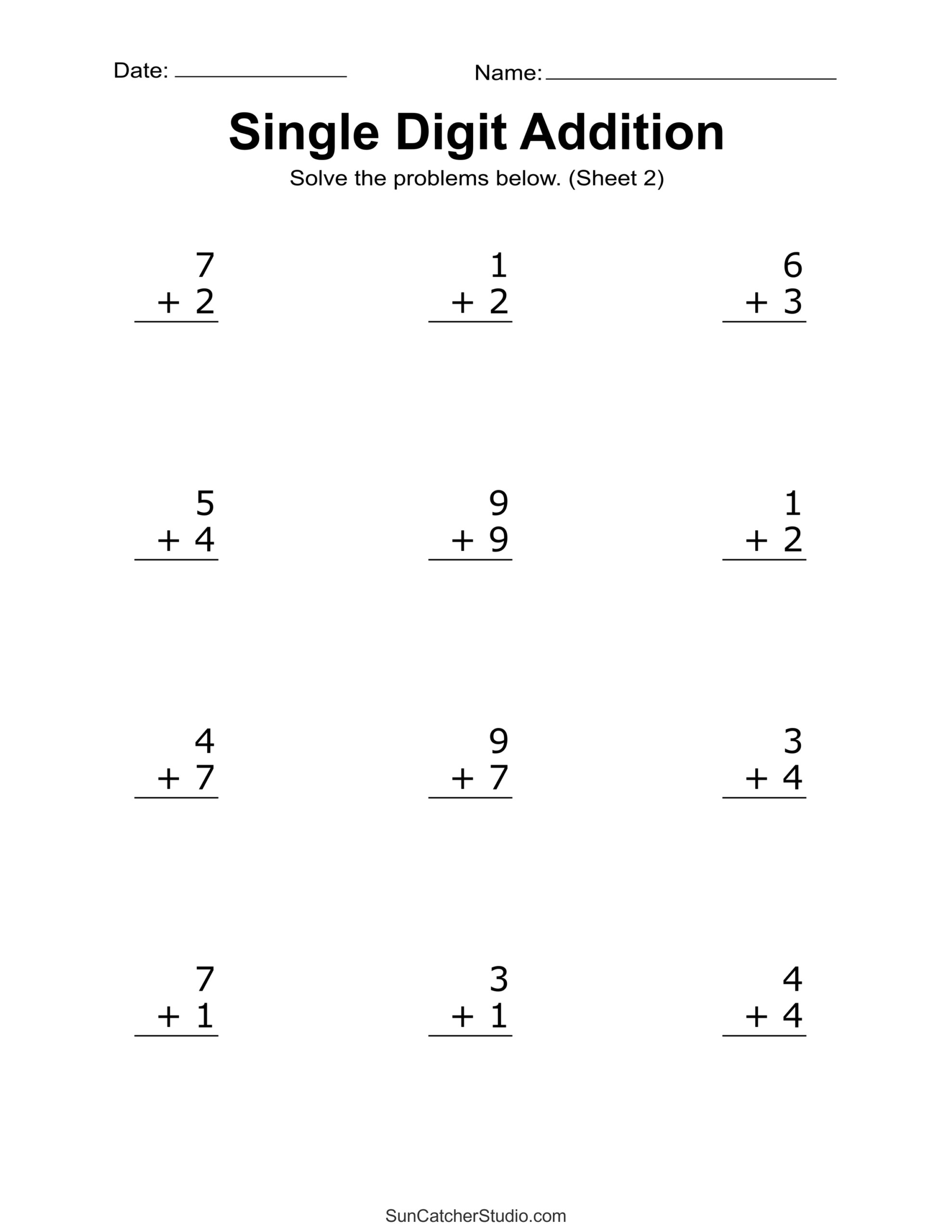 Addition Worksheets Free Printable Easy Math Problems Free Printables Lettering SVG Files Tools Apps