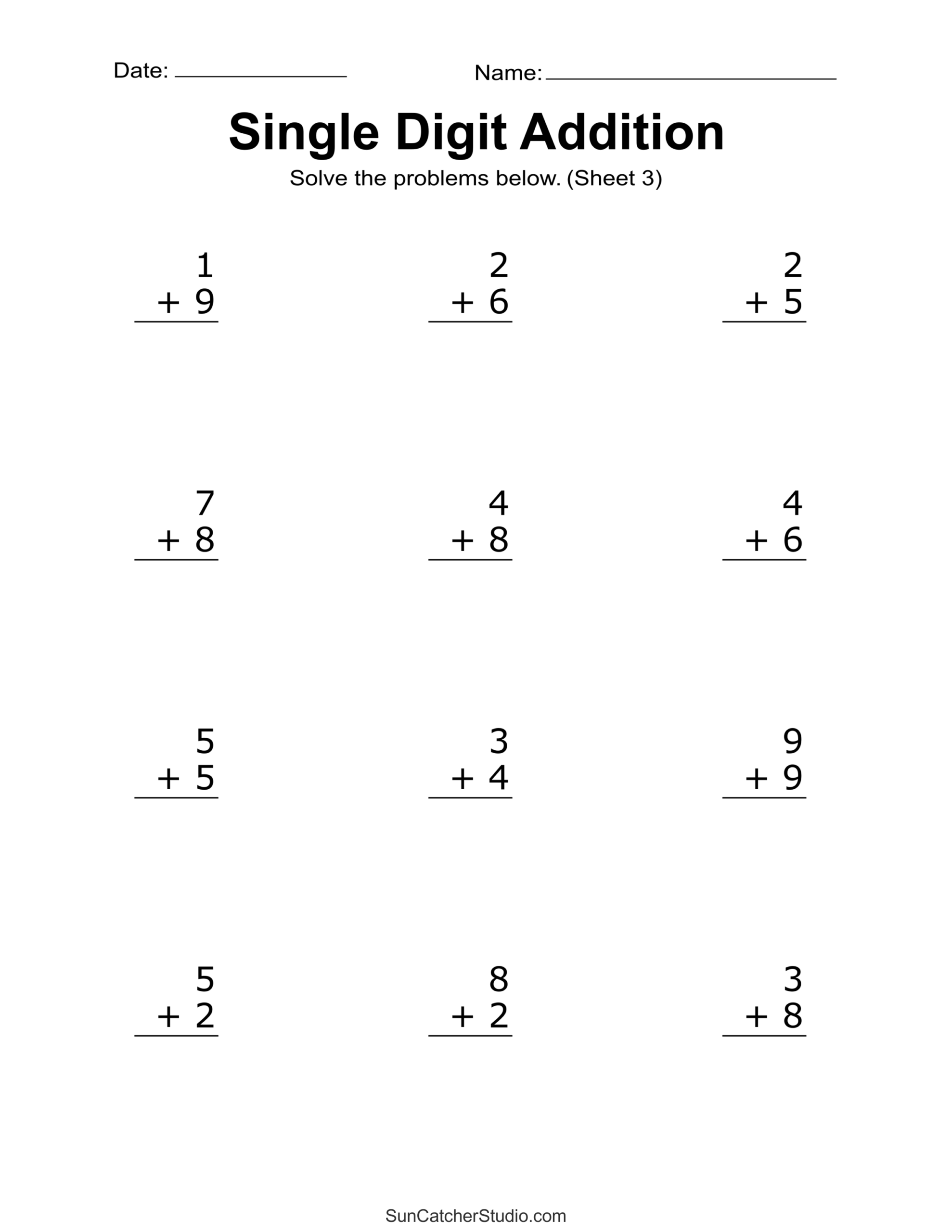 Addition Worksheets Free Printable Easy Math Problems Free Printables Lettering SVG Files Tools Apps