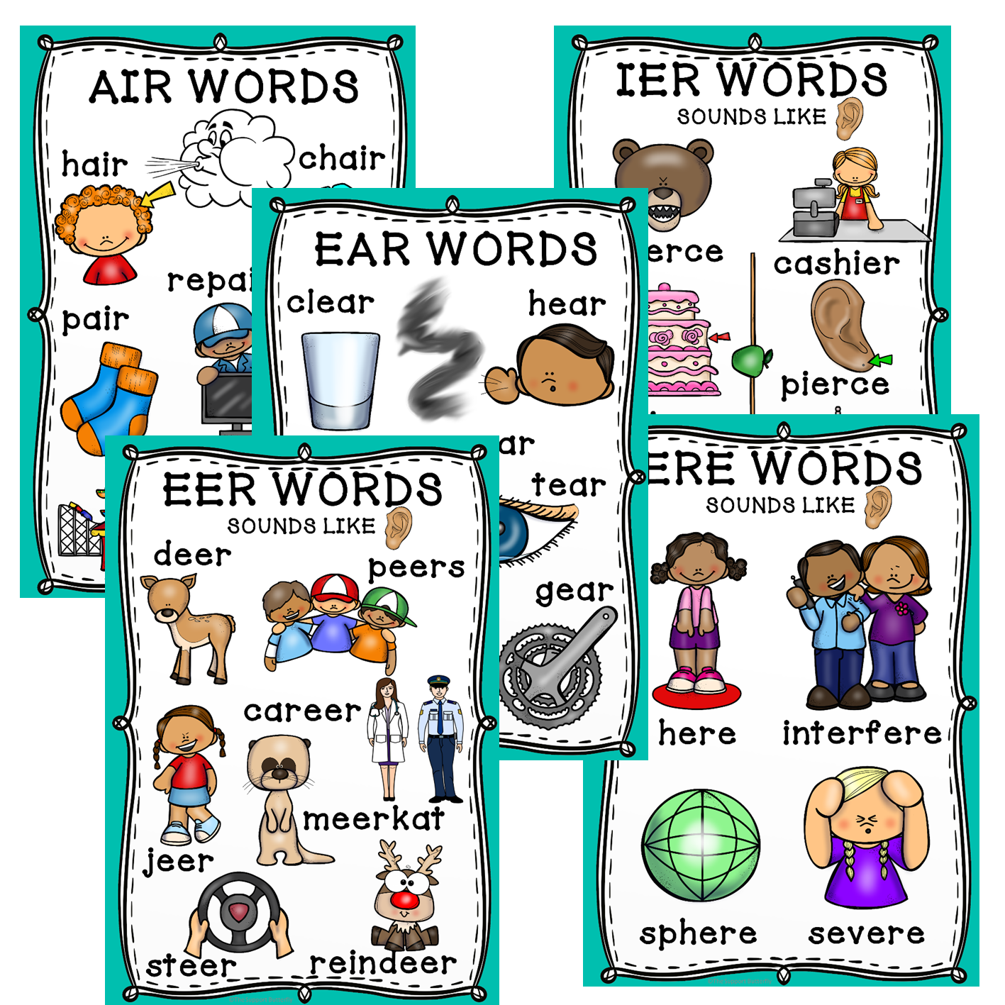 AIR EAR EER IER AND ERE Sound Worksheet Bundle Made By Teachers