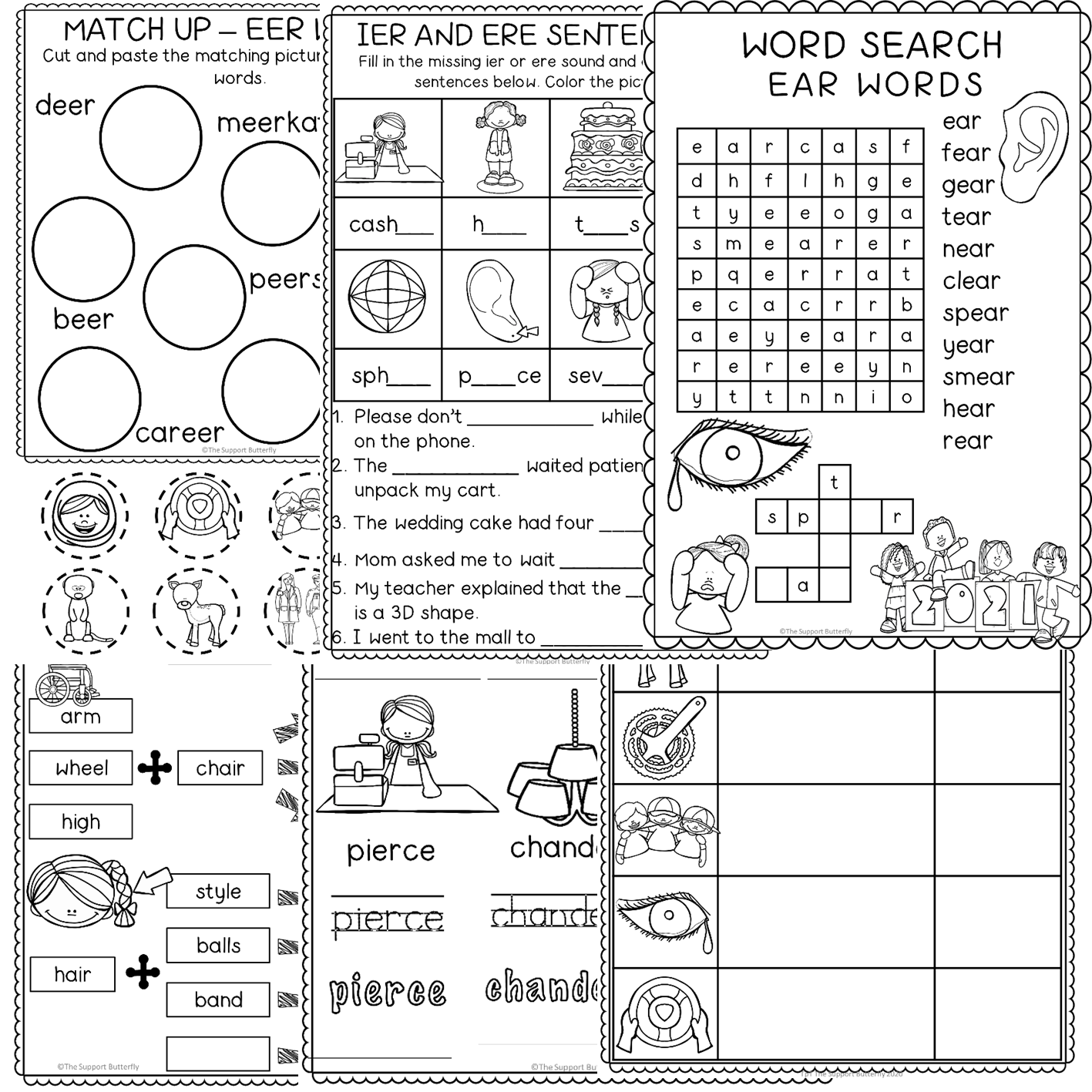 AIR EAR EER IER AND ERE Sound Worksheet Bundle Made By Teachers