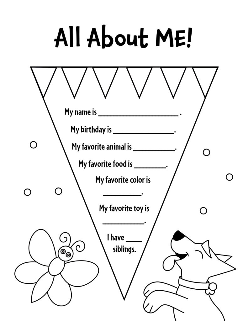 All About ME Free Printable Preschool Activities The Hollydog Blog