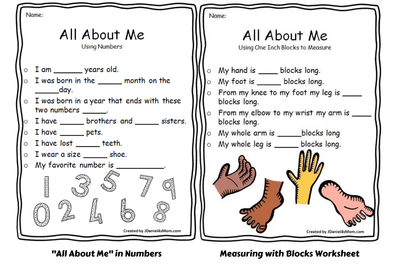 All About Me Math Activity Ideas Worksheets Games And Challenges Teaching Expertise