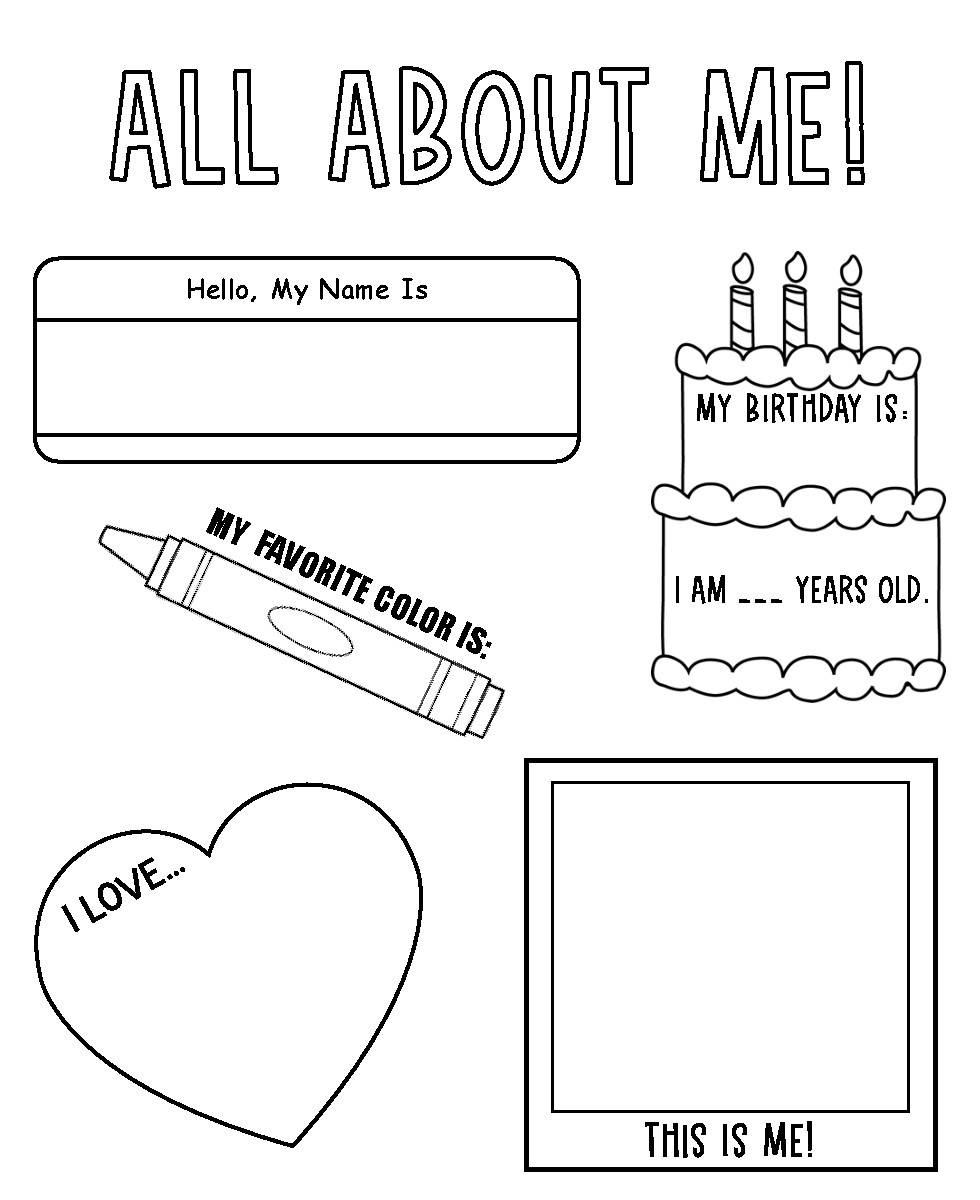 simple all about me worksheet preschool