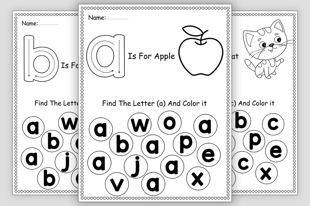 Alphabet Recognition Worksheets For Kids Graphic By TheStudyKits Creative Fabrica