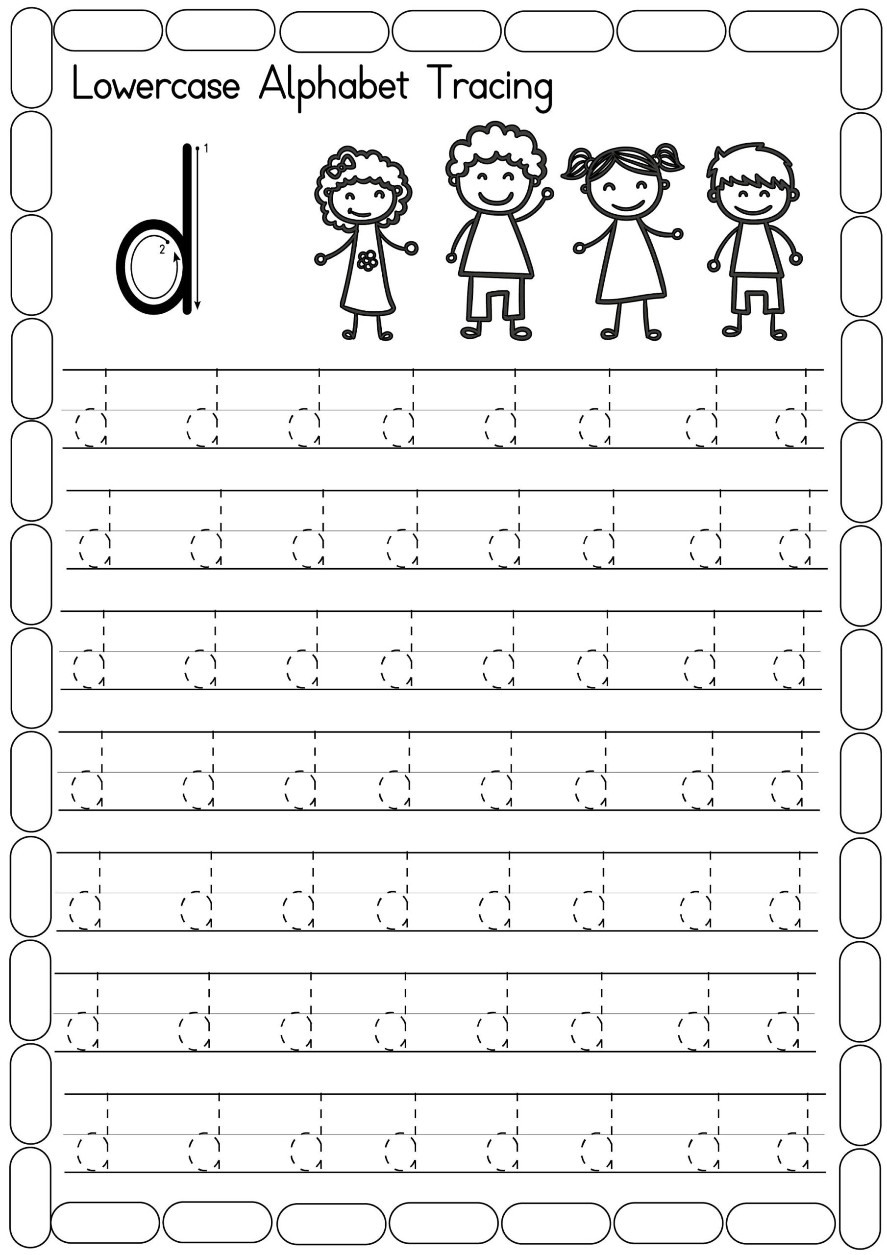 Alphabet Tracing Worksheets Lowercase Handwriting Practice PDF Etsy