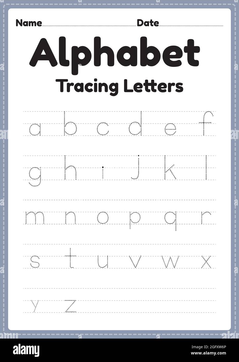 Alphabet Worksheets For Kindergarten Tracing Letters For Preschool Kids For Handwriting Practice And Educational Activities In A Printable Page Stock Vector Image Art Alamy Alphabet Worksheets For Kindergarten Tracing Letters For Preschool Kids For Handwriting Practice And Educational Activities In A Printable Page Stock Vector Image Art Alamy