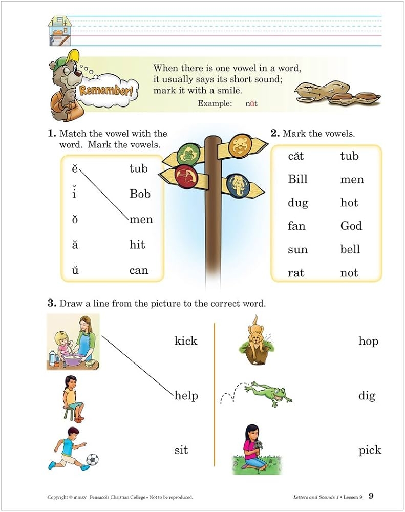 Amazon Letters And Sounds 1 Abeka 1st Grade 1 Phonics And Reading Development Student Work Text Naomi Sleeth Lynelle Dekok Shela Conrad Office Products