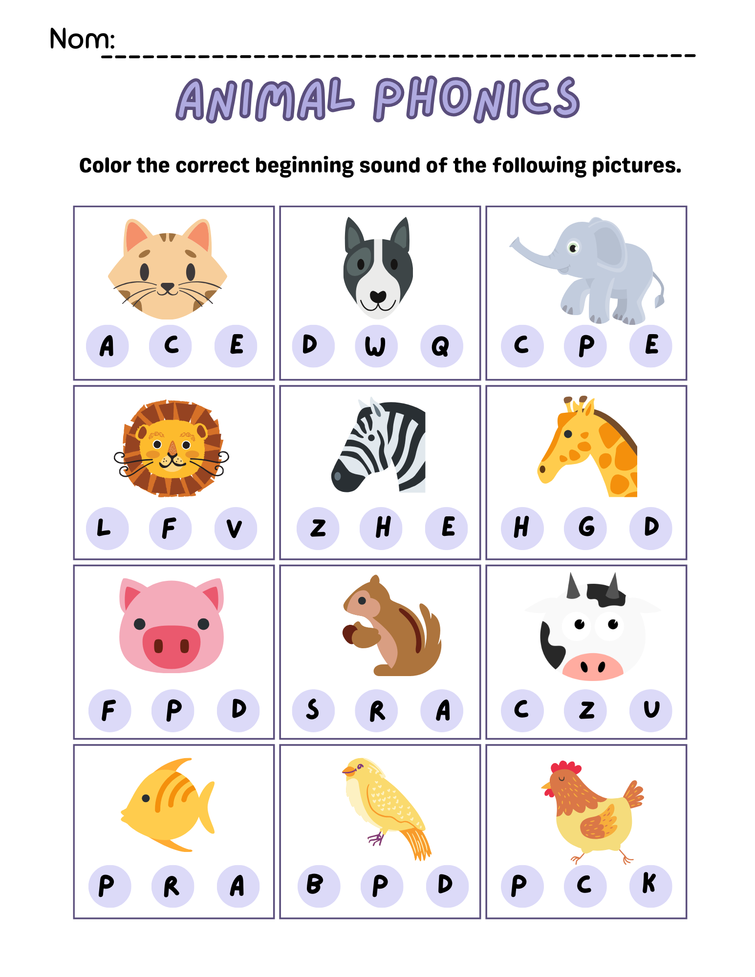 phonics worksheets for preschool