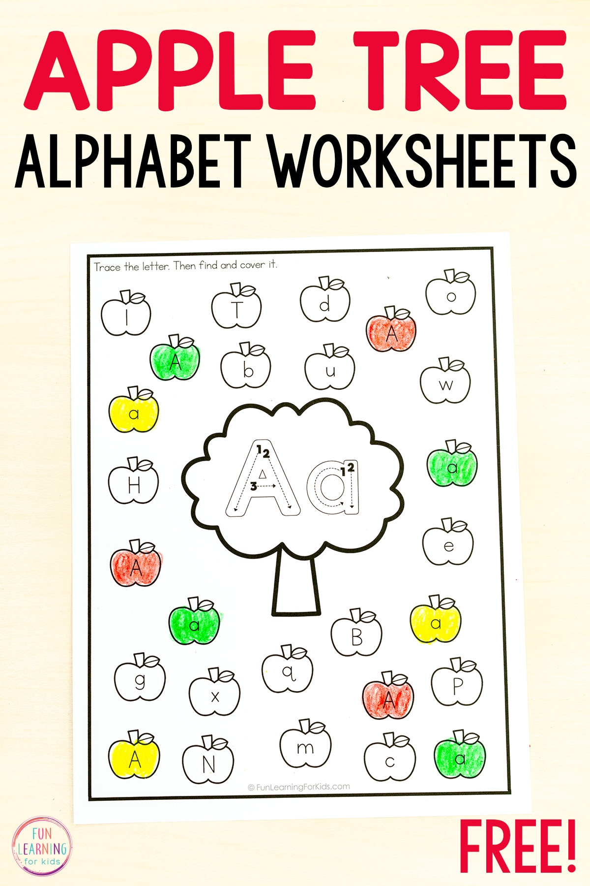 Apple Find The Letter Worksheets