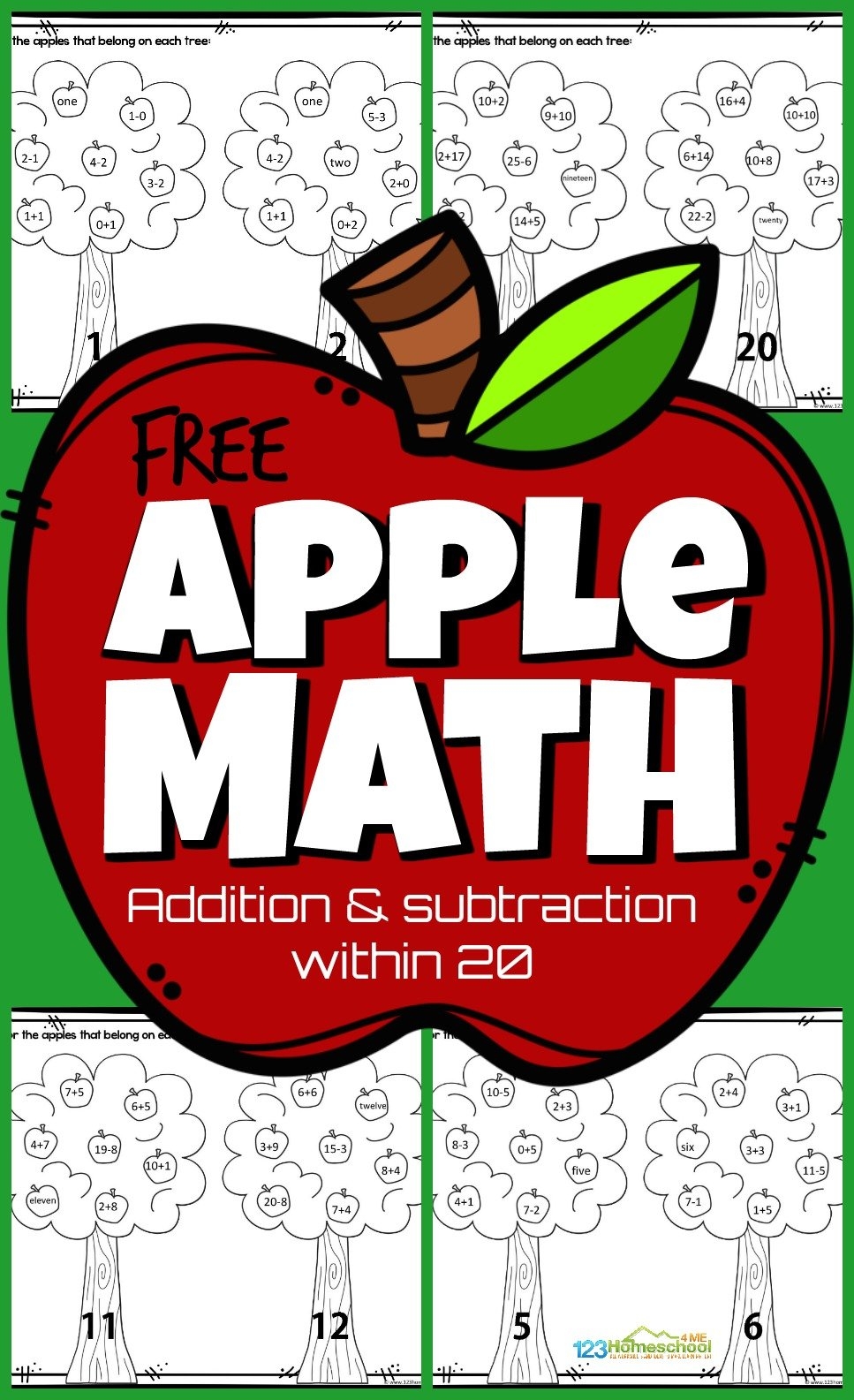 Apple Math Worksheets 123 Homeschool 4 Me Apple Math Worksheets 123 Homeschool 4 Me