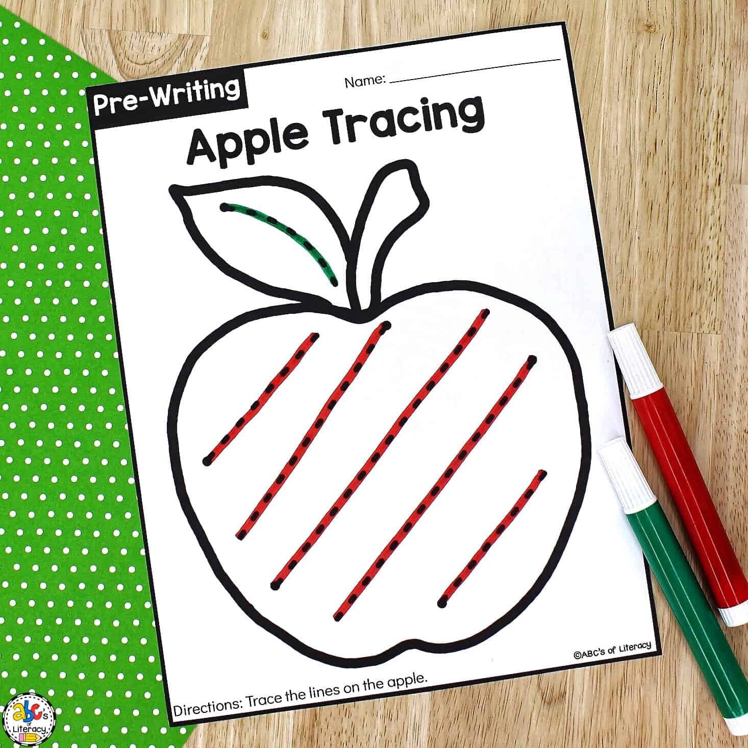 Apple Tracing Worksheets Preschool Worksheets