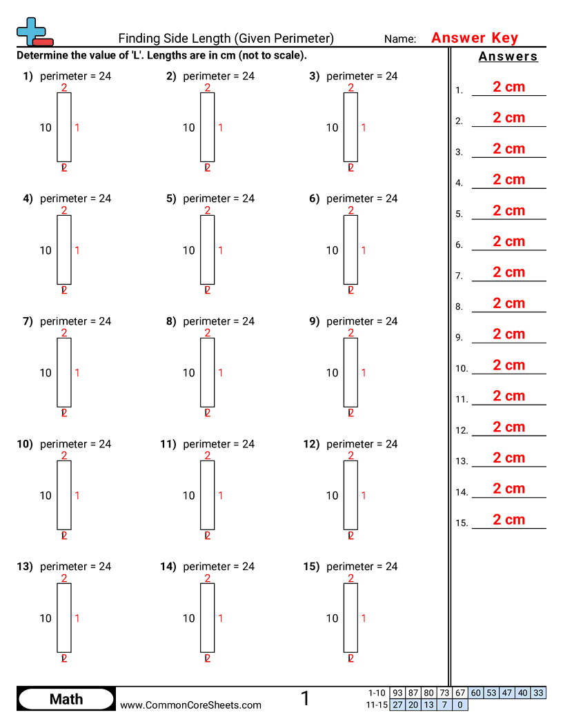 Area Perimeter Worksheets