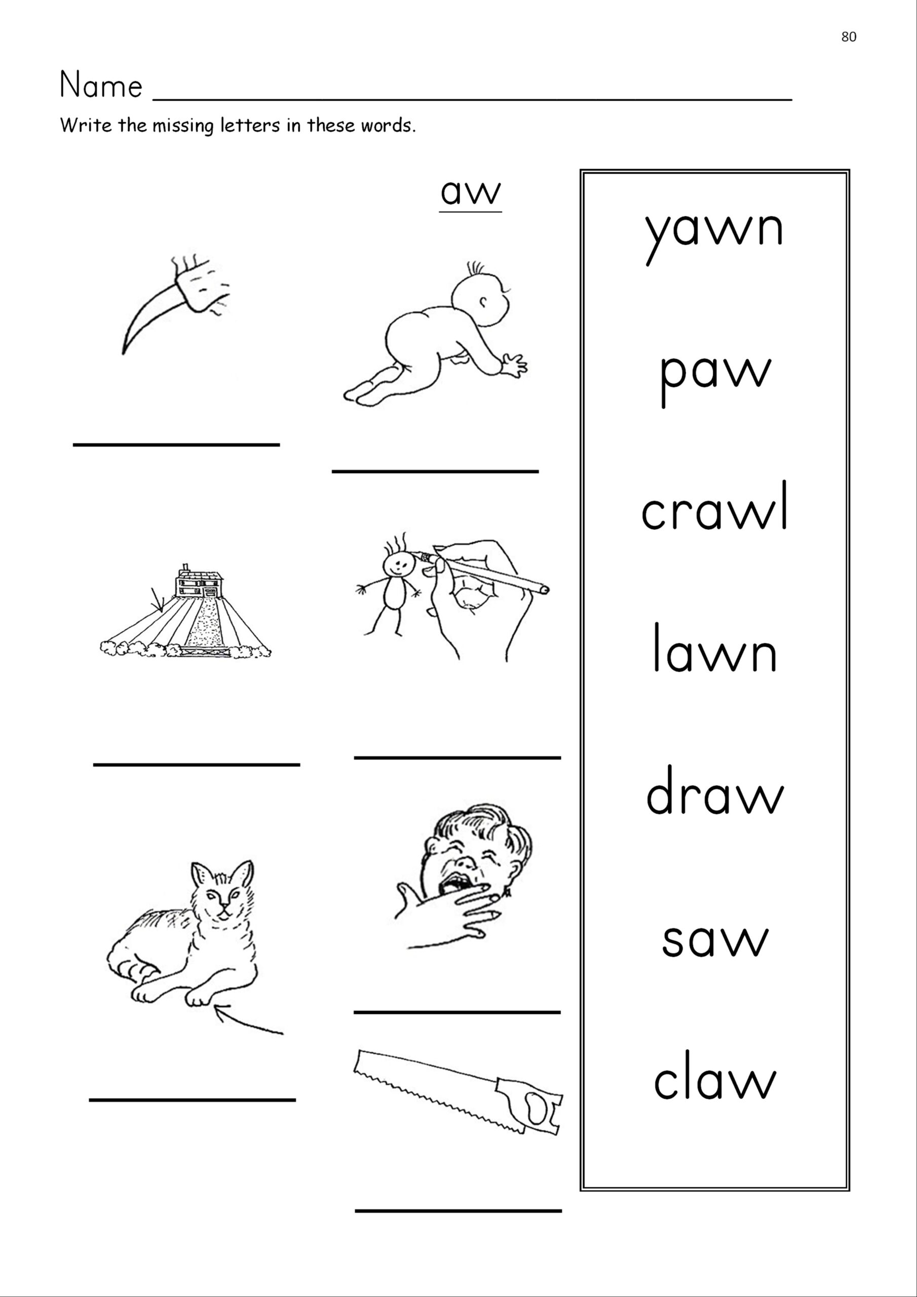 Aw Phonics Worksheets SOUND IT OUT PHONICS Aw Phonics Worksheets SOUND IT OUT PHONICS