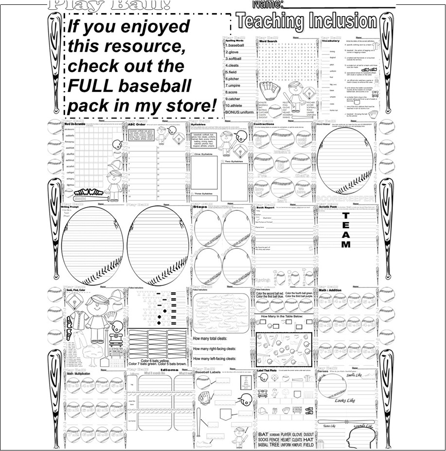 Baseball Math Addition Counting Coloring Multiplying Worksheets Made By Teachers Baseball Math Addition Counting Coloring Multiplying Worksheets Made By Teachers