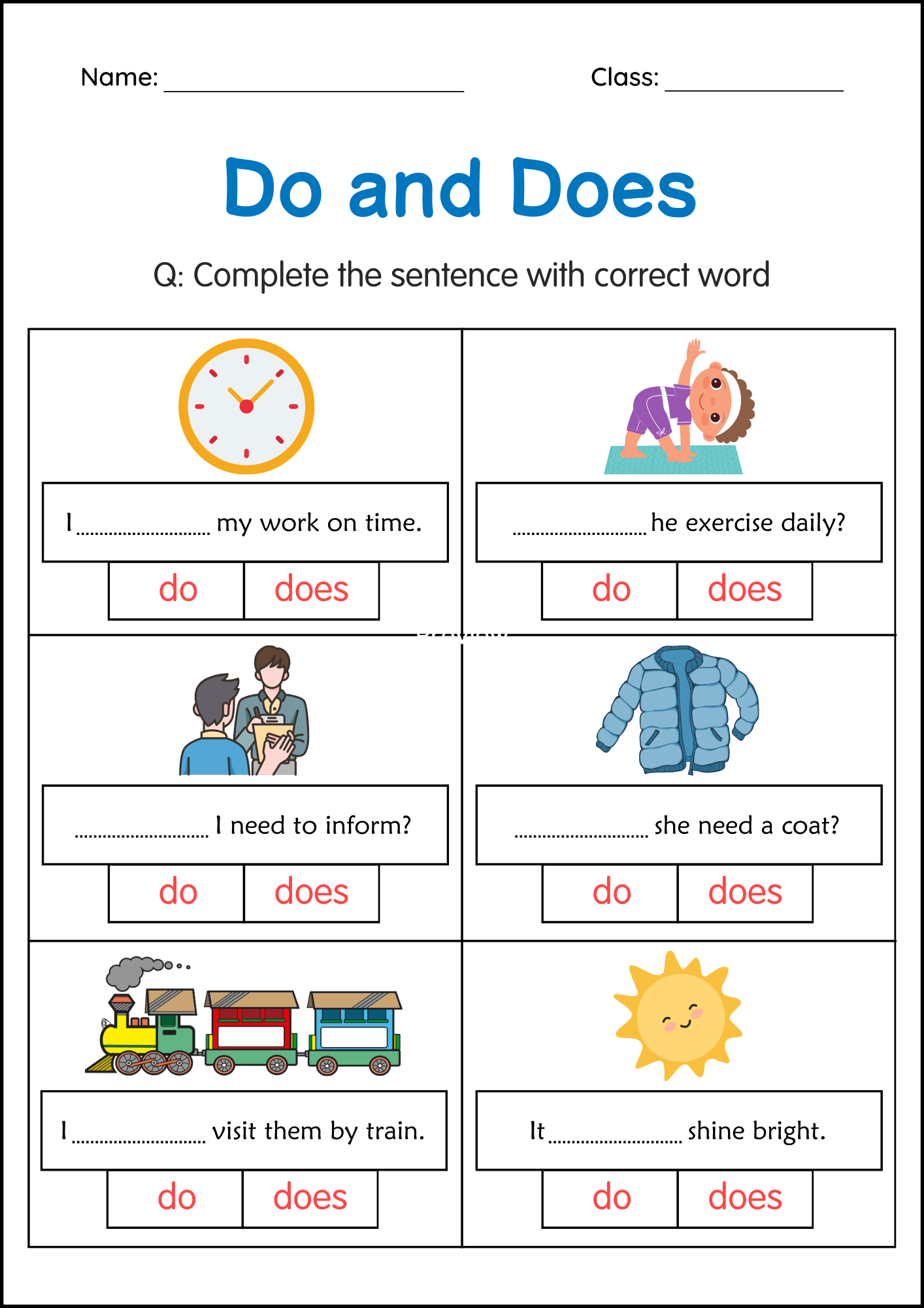 Beginner Do And Does Grammar Activity Worksheets For Grade 2 Made By Teachers
