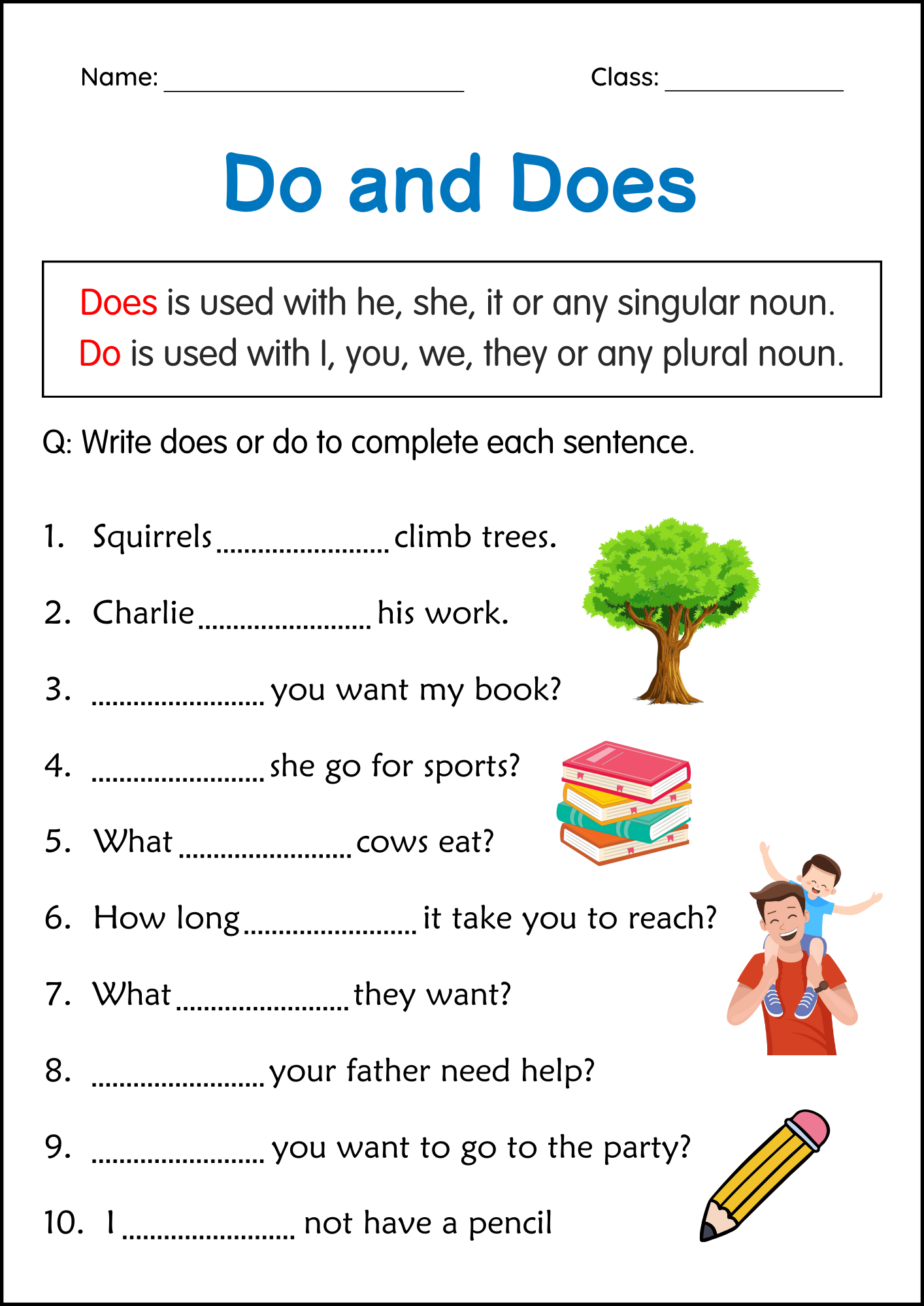 Beginner Do And Does Grammar Activity Worksheets For Grade 2 Made By Teachers