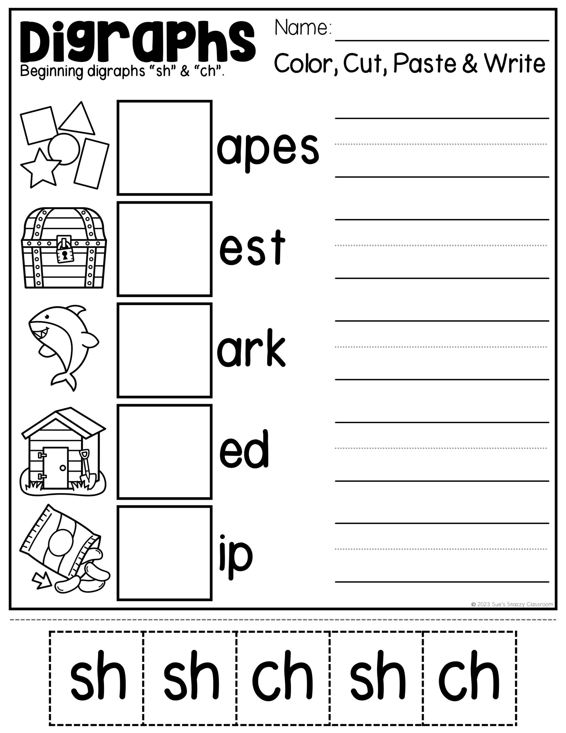 Beginning And Ending Digraph Practice Worksheets No Prep Phonics Activities Made By Teachers