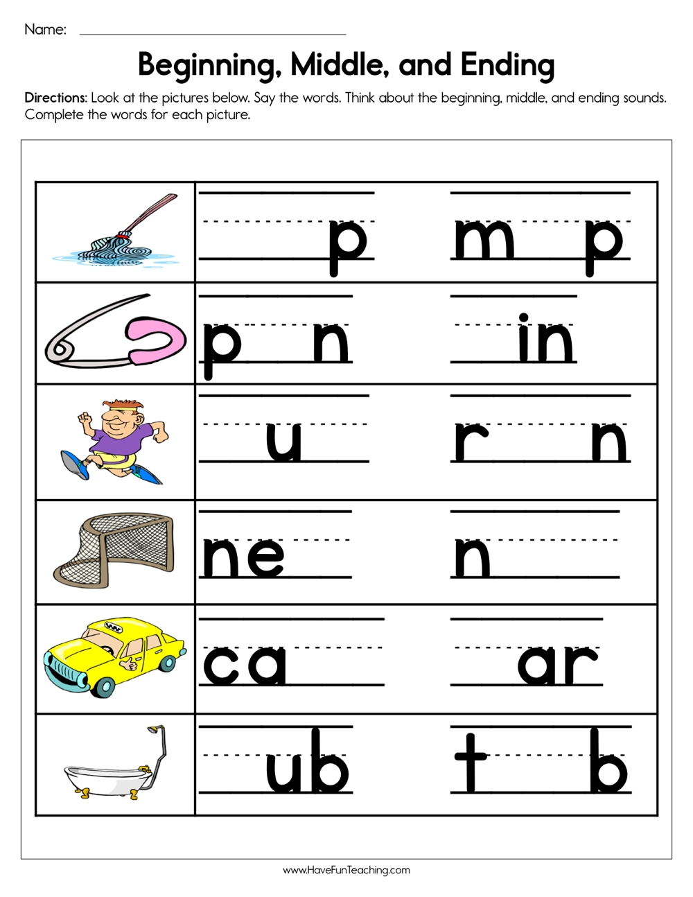 Beginning Middle And Ending Sounds Worksheet Have Fun Teaching Beginning Middle And Ending Sounds Worksheet Have Fun Teaching