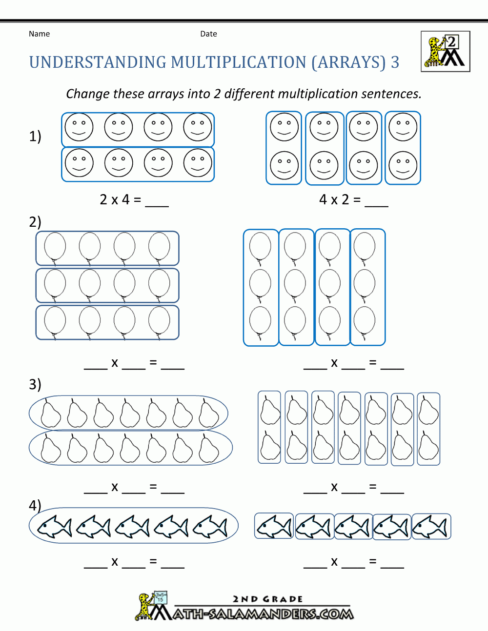 Beginning Multiplication Worksheets Beginning Multiplication Worksheets