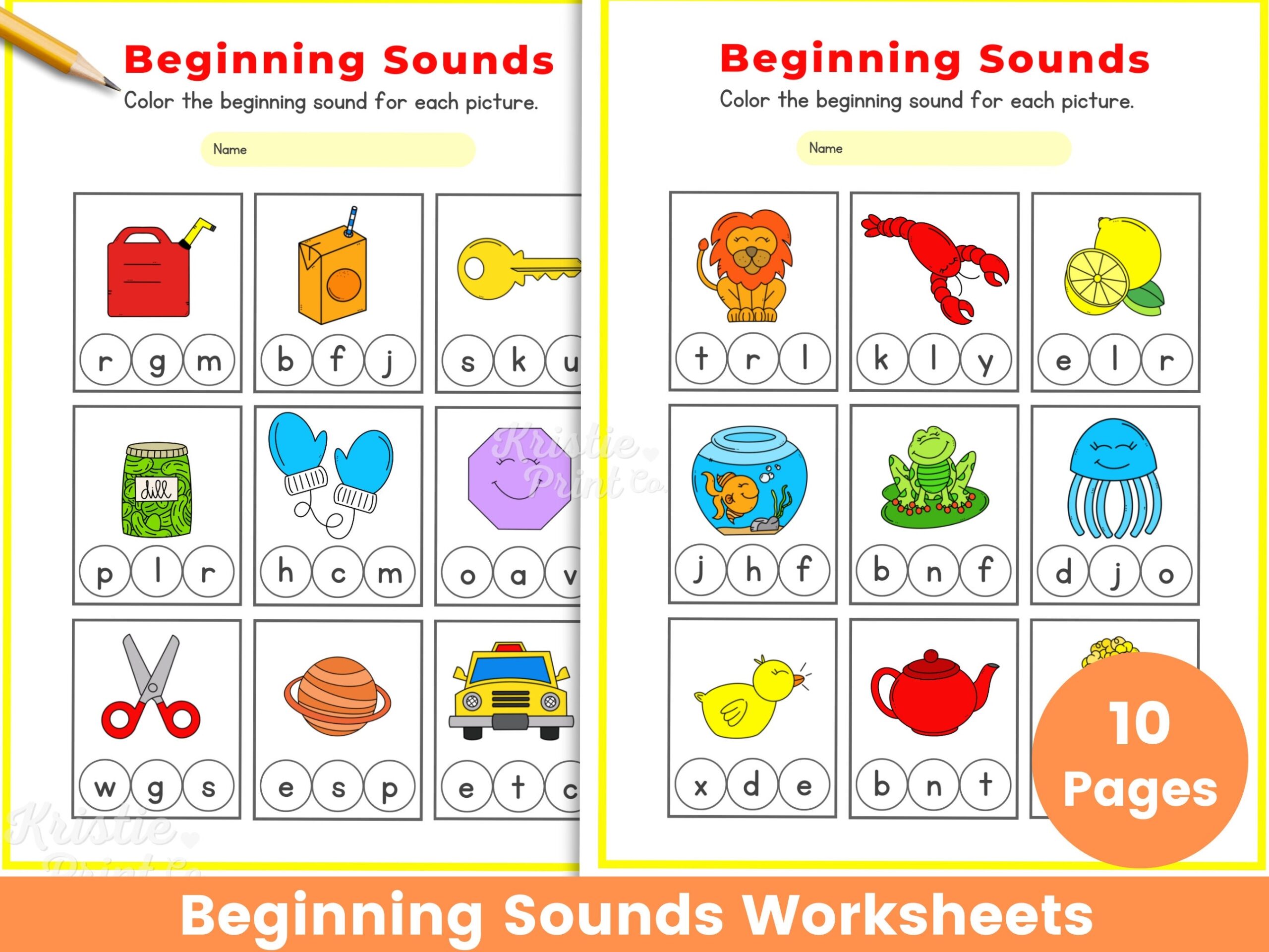 Beginning Sounds Worksheets Phonics Worksheets Kindergarten Worksheets Preschool Worksheets Letter Sound Printable Homeschool Phonics Etsy