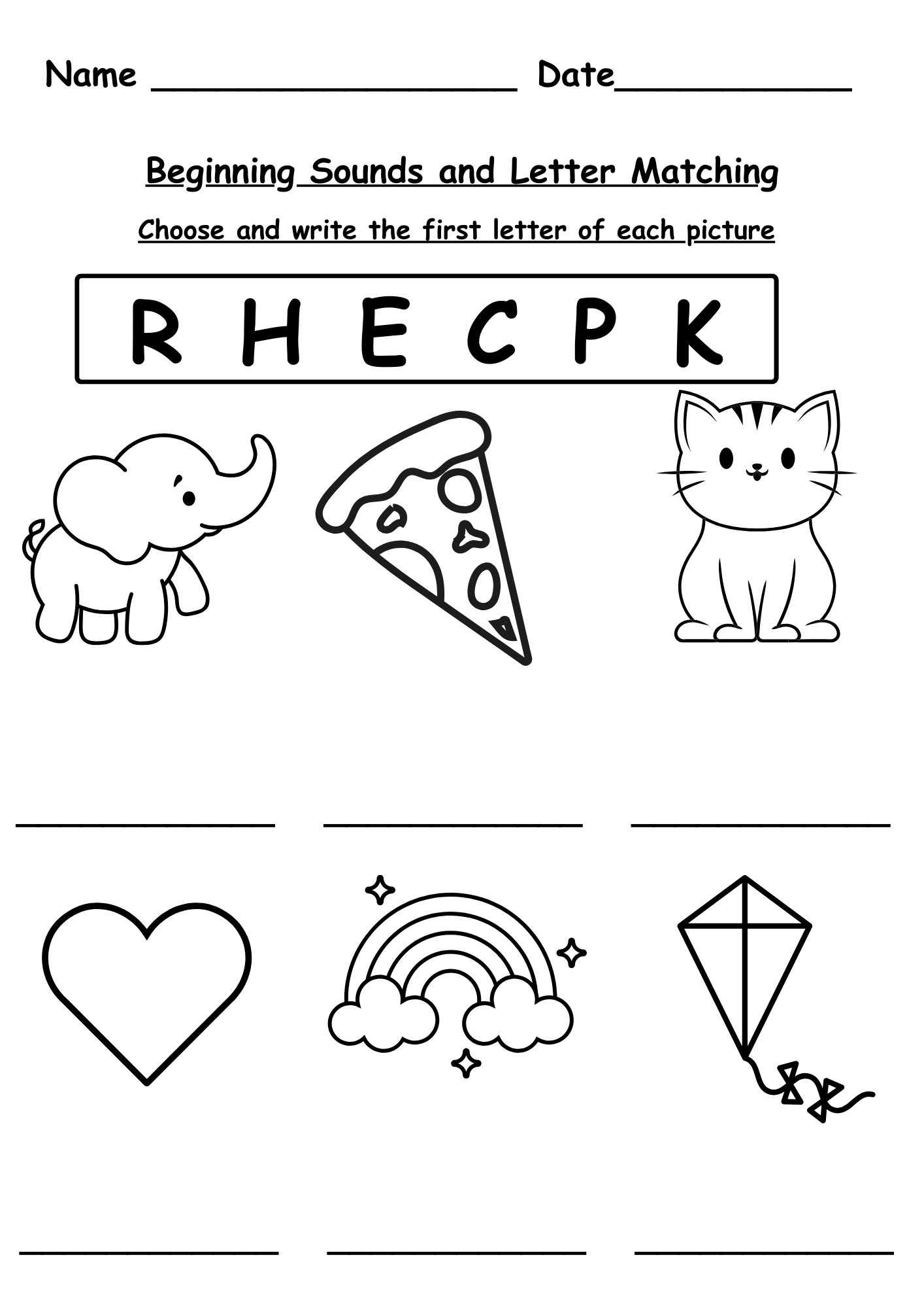 beginning sounds preschool worksheets