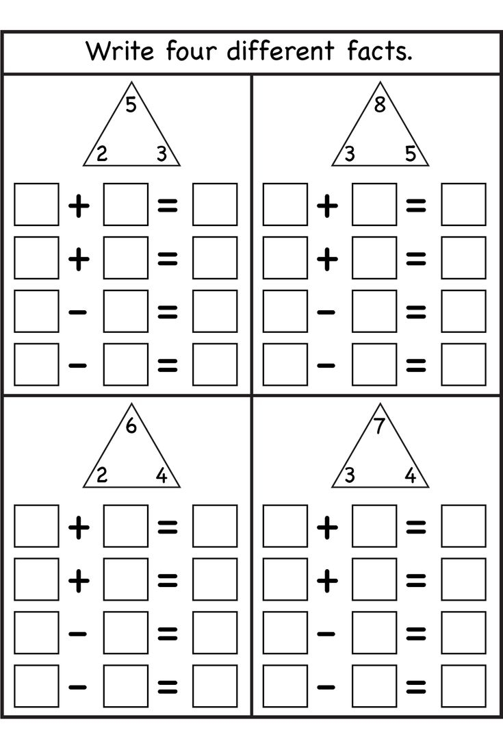 Blank Fact Family Worksheets Activity Shelter