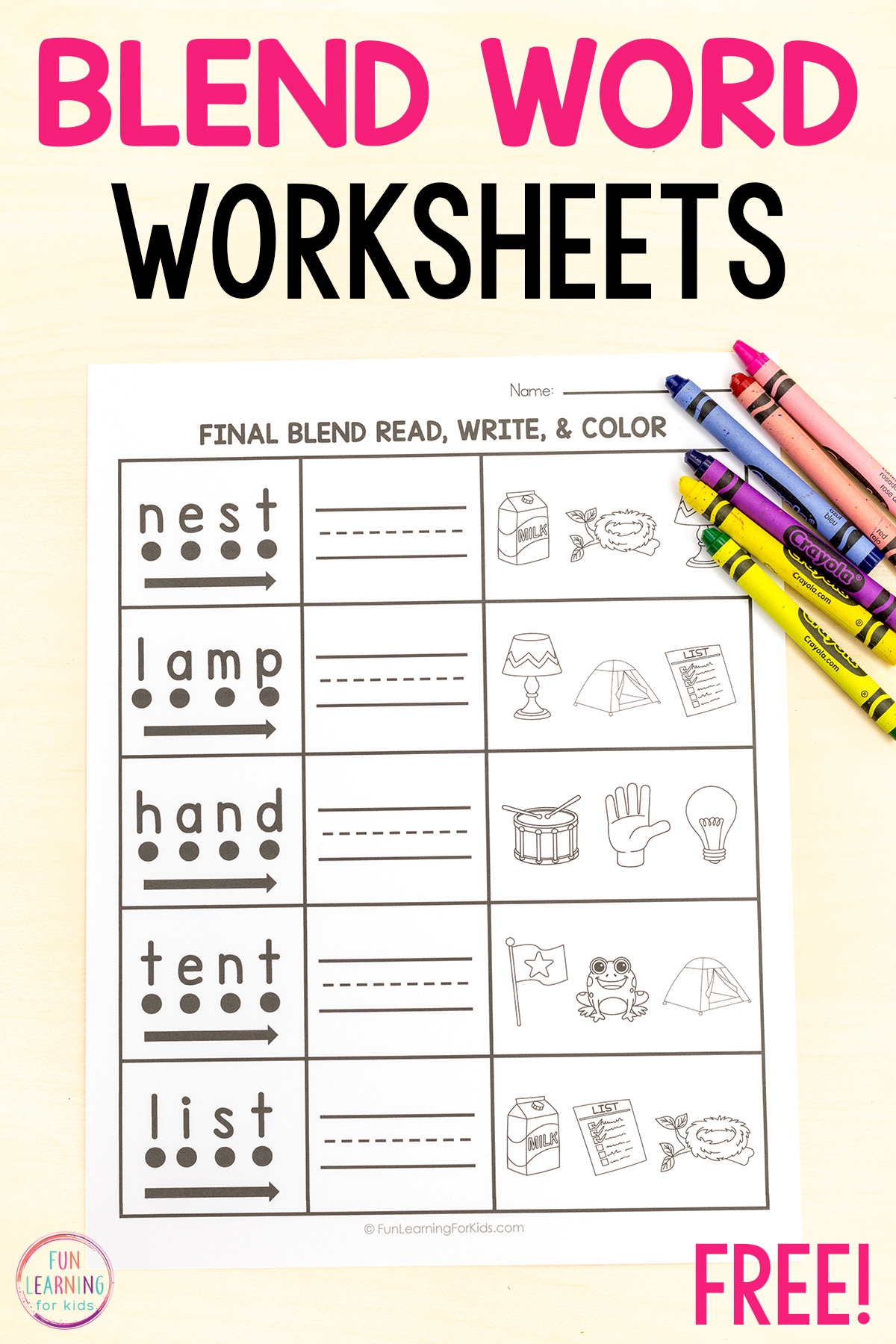 blending worksheets for kindergarten blending worksheets for kindergarten