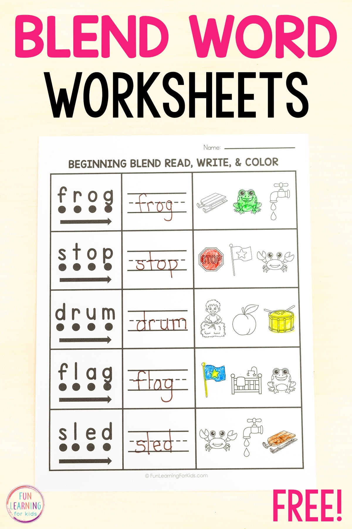 Blend Word Read Write And Color Worksheets Blend Word Read Write And Color Worksheets