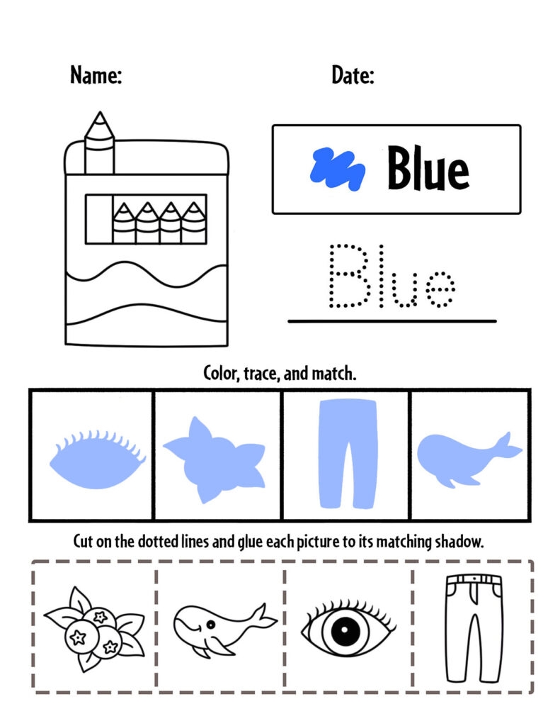 Blue Color Activities And Worksheets For Preschool The Hollydog Blog
