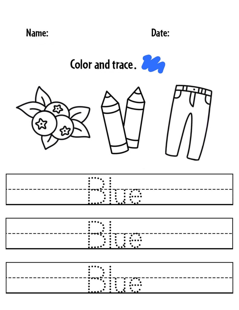 Blue Color Activities And Worksheets For Preschool The Hollydog Blog