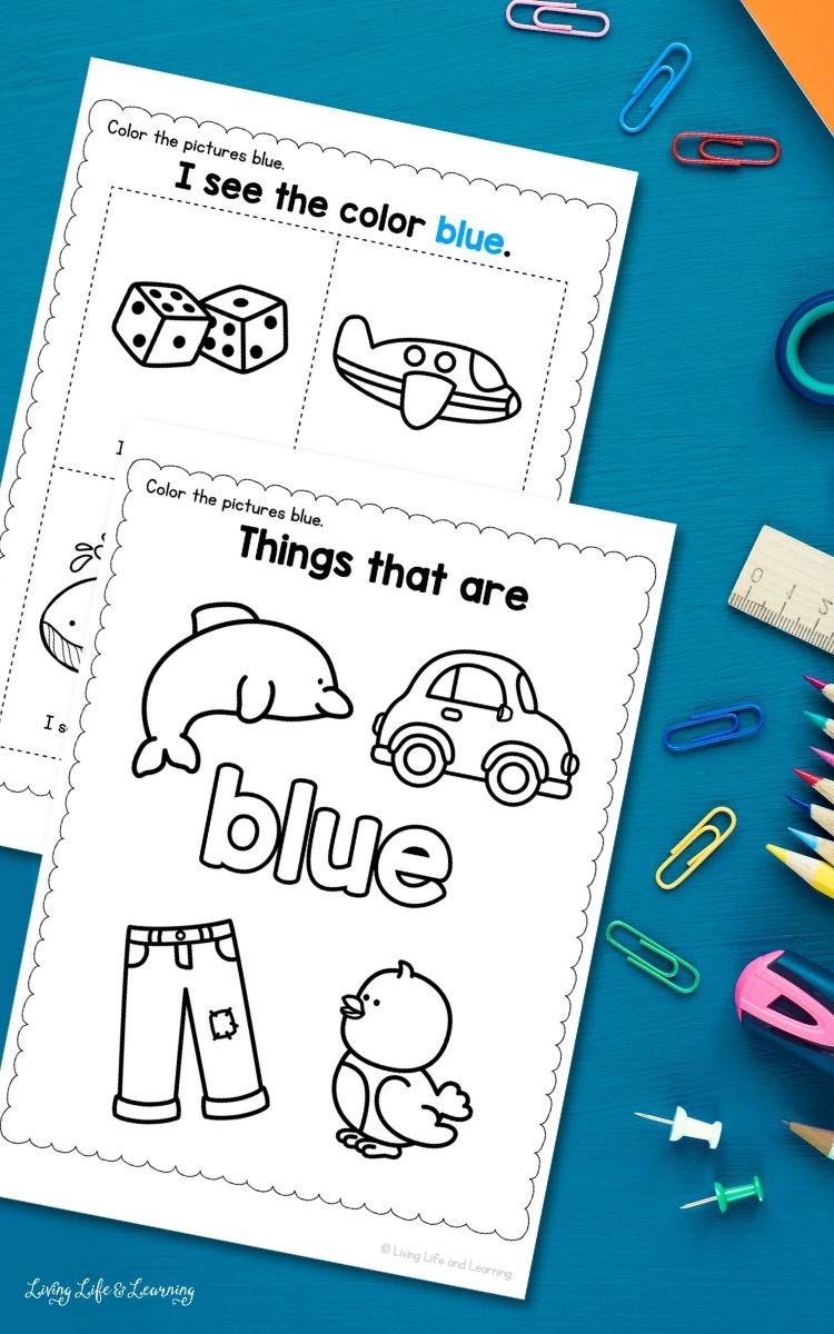 Blue Worksheets For Kindergarten