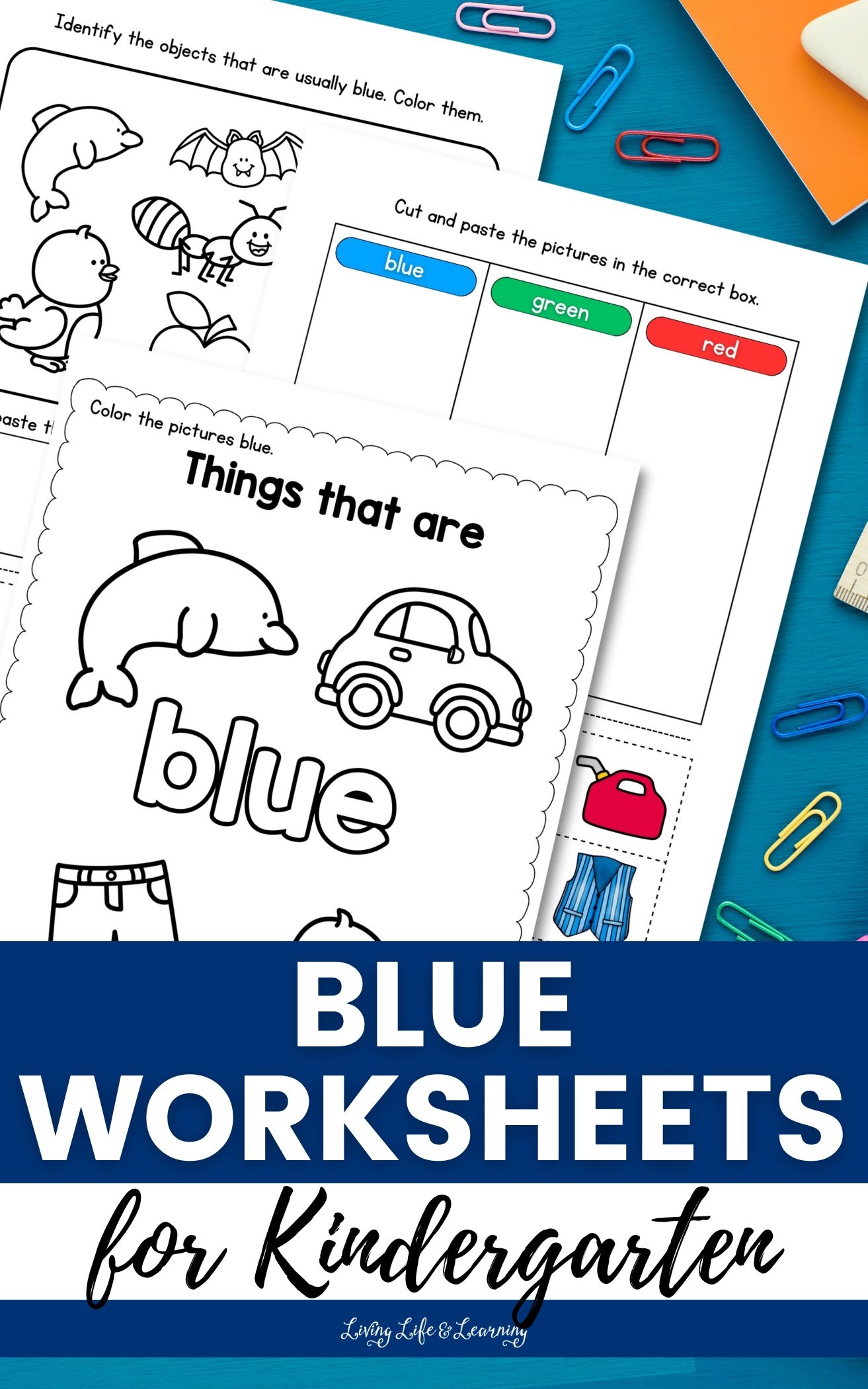 Blue Worksheets For Kindergarten