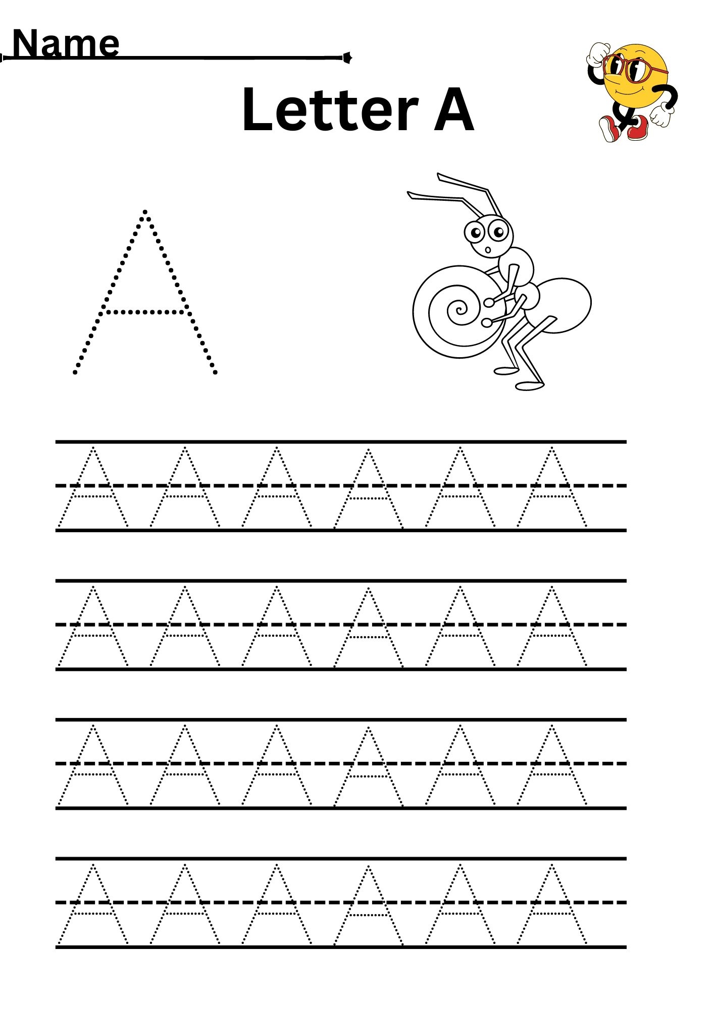 letter a tracing worksheets preschool