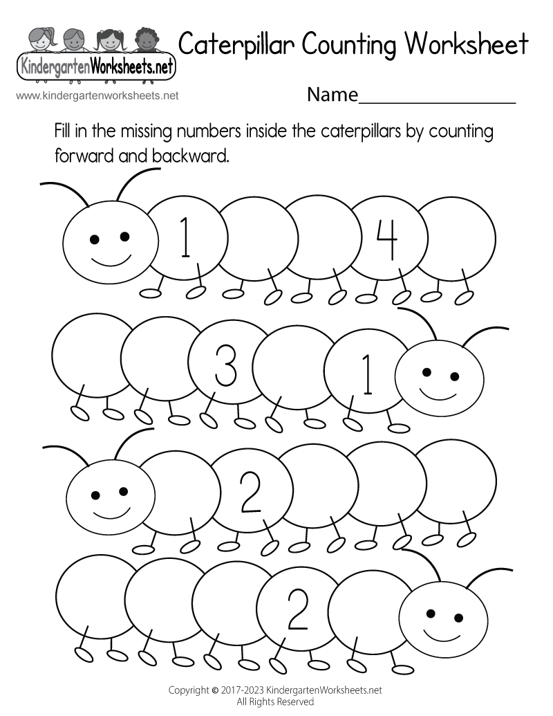 Caterpillar Missing Number Worksheet Free Printable Digital PDF