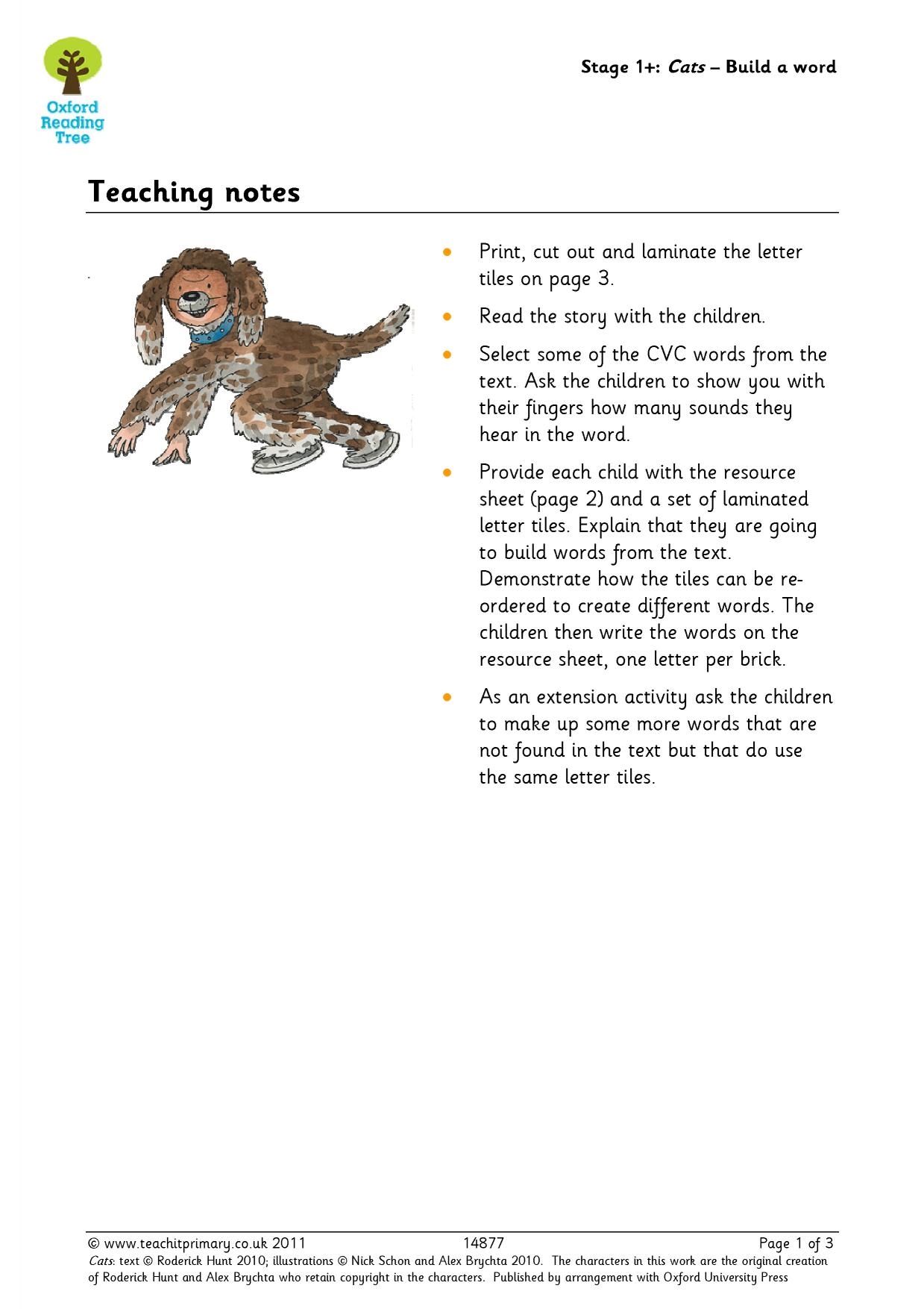 Cats Build A Word Phase 2 Phonics Oxford Reading Tree Teachit