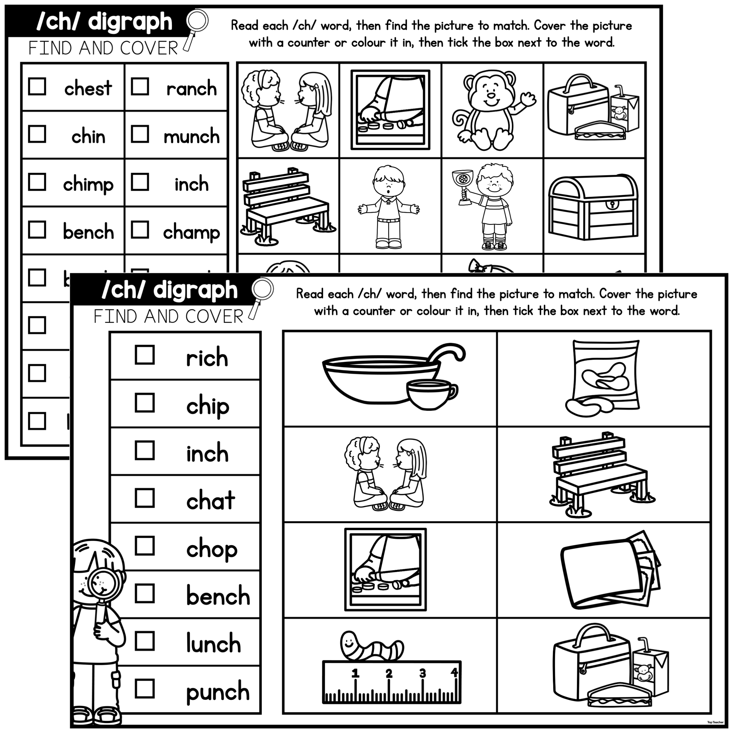 CH Digraph Find Cover Worksheets Top Teacher