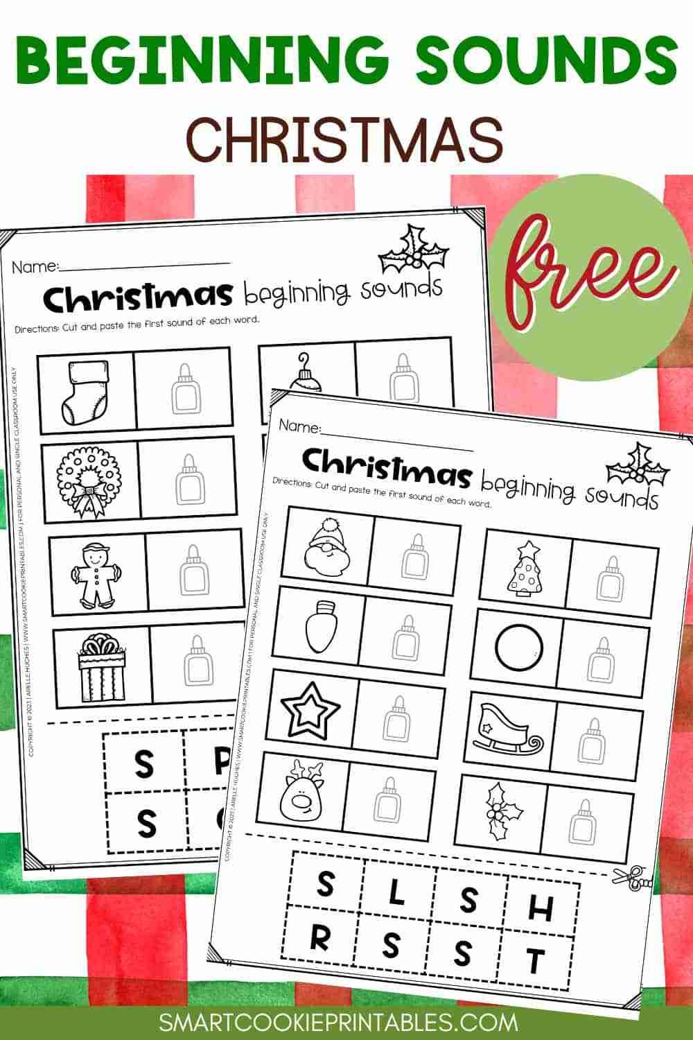christmas phonics worksheets