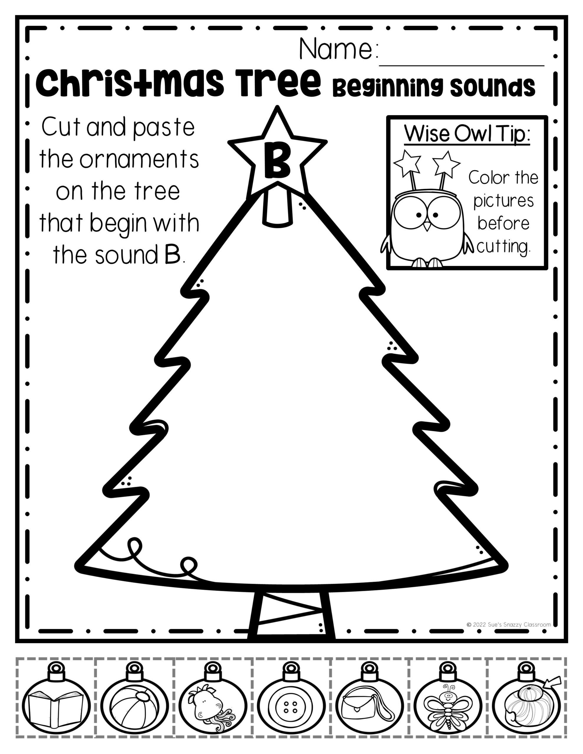 Christmas Beginning Sounds Practice Activity Cut And Paste Worksheets Made By Teachers