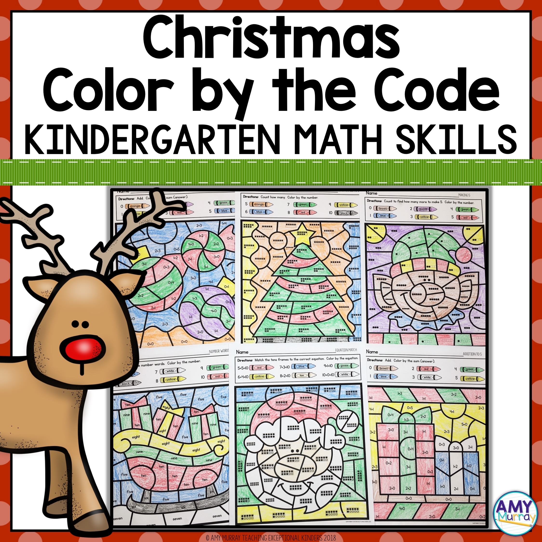 christmas coloring math worksheets