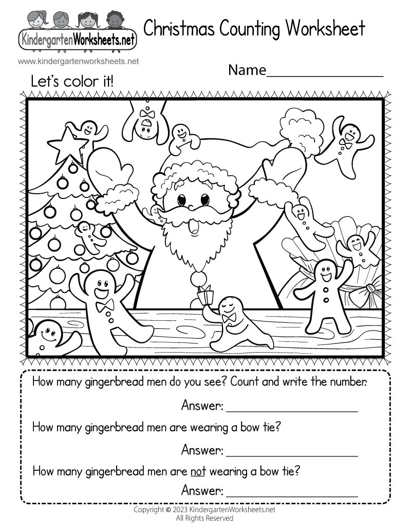 christmas printable worksheets
