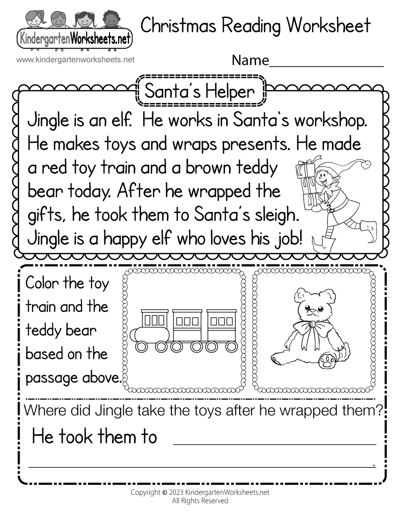 Christmas Reading Worksheet Free Printable Digital PDF Christmas Reading Worksheet Free Printable Digital PDF