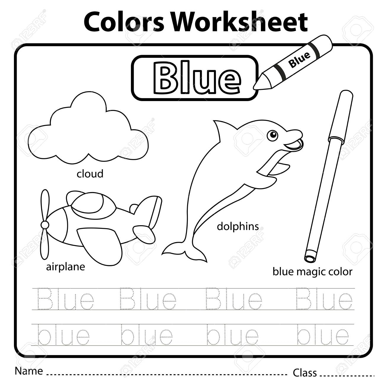 Circle The Blue Things Preschool Color Worksheets Worksheets Library
