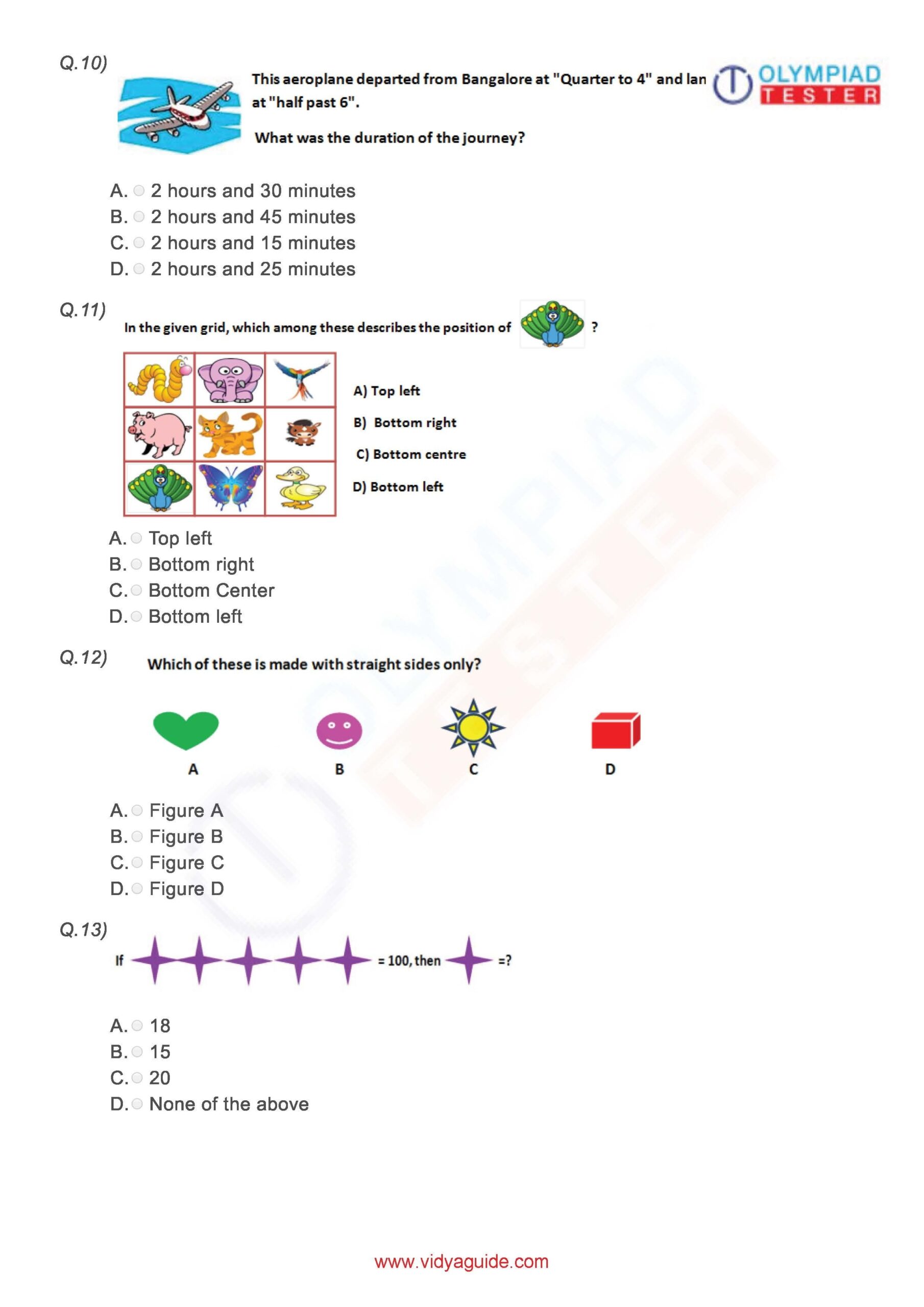 Class 3 IMO PDF Worksheet 01