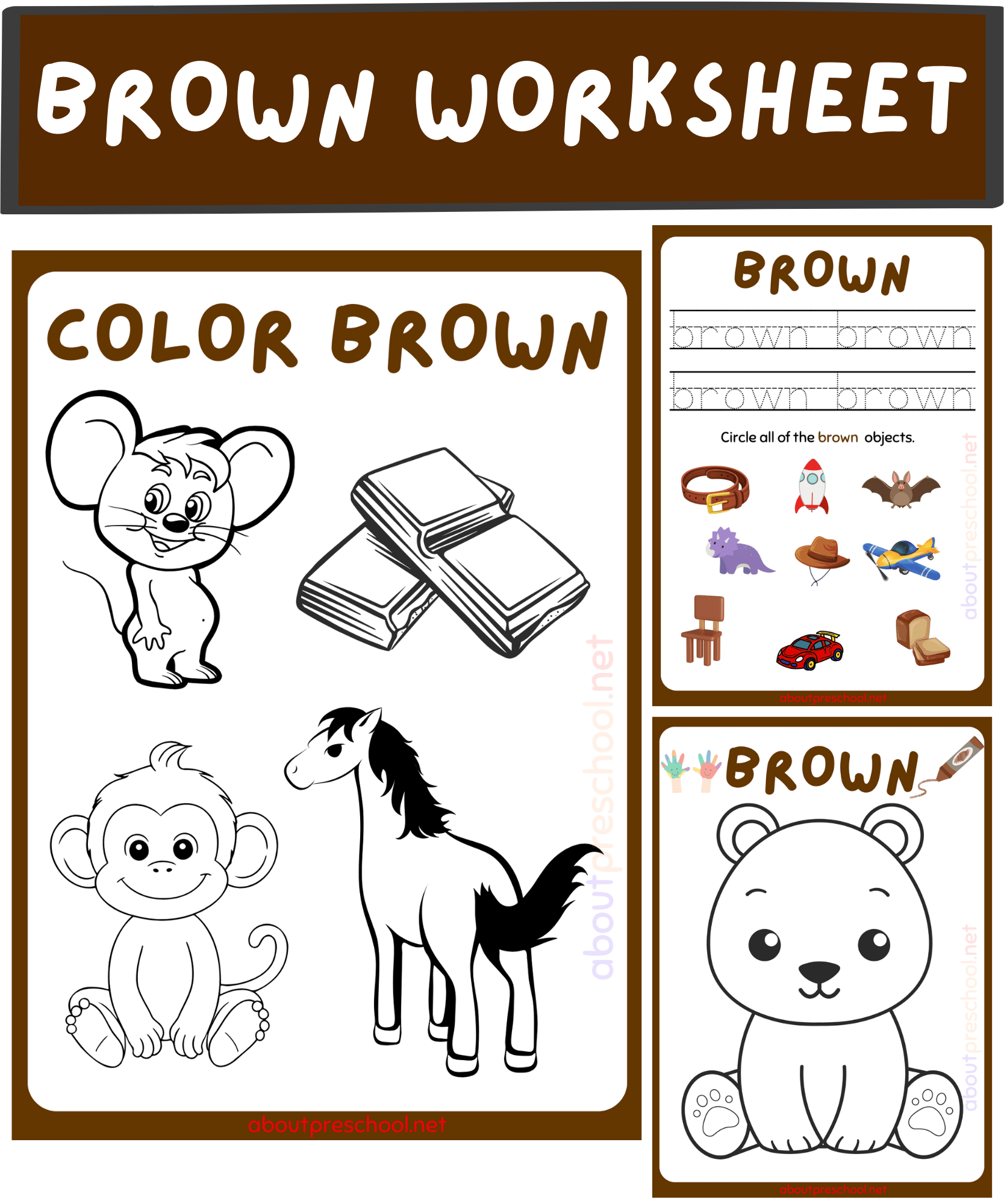brown worksheets for preschool